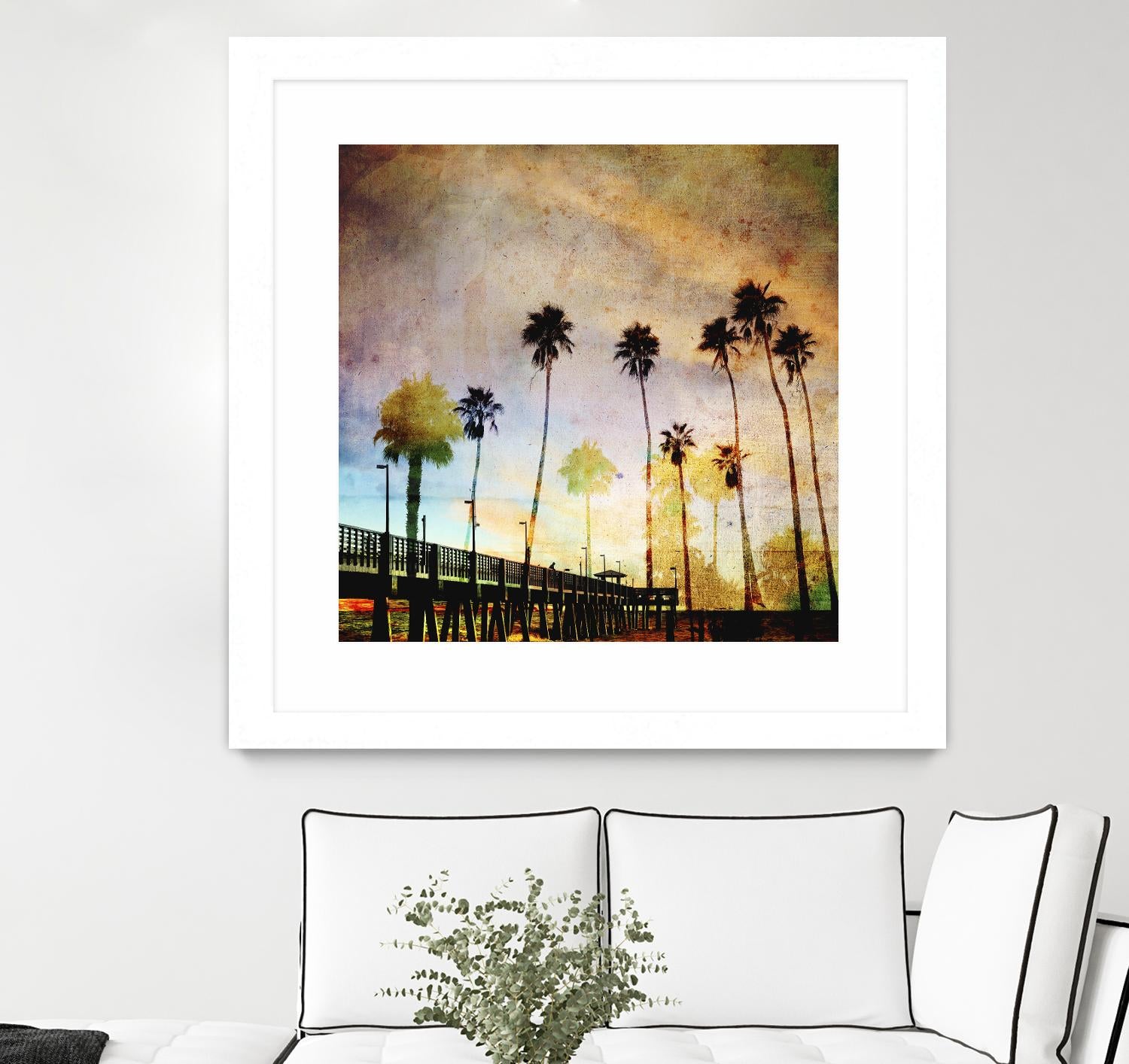 Sunset on the Pier A by GI ArtLab on GIANT ART - yellow tropical