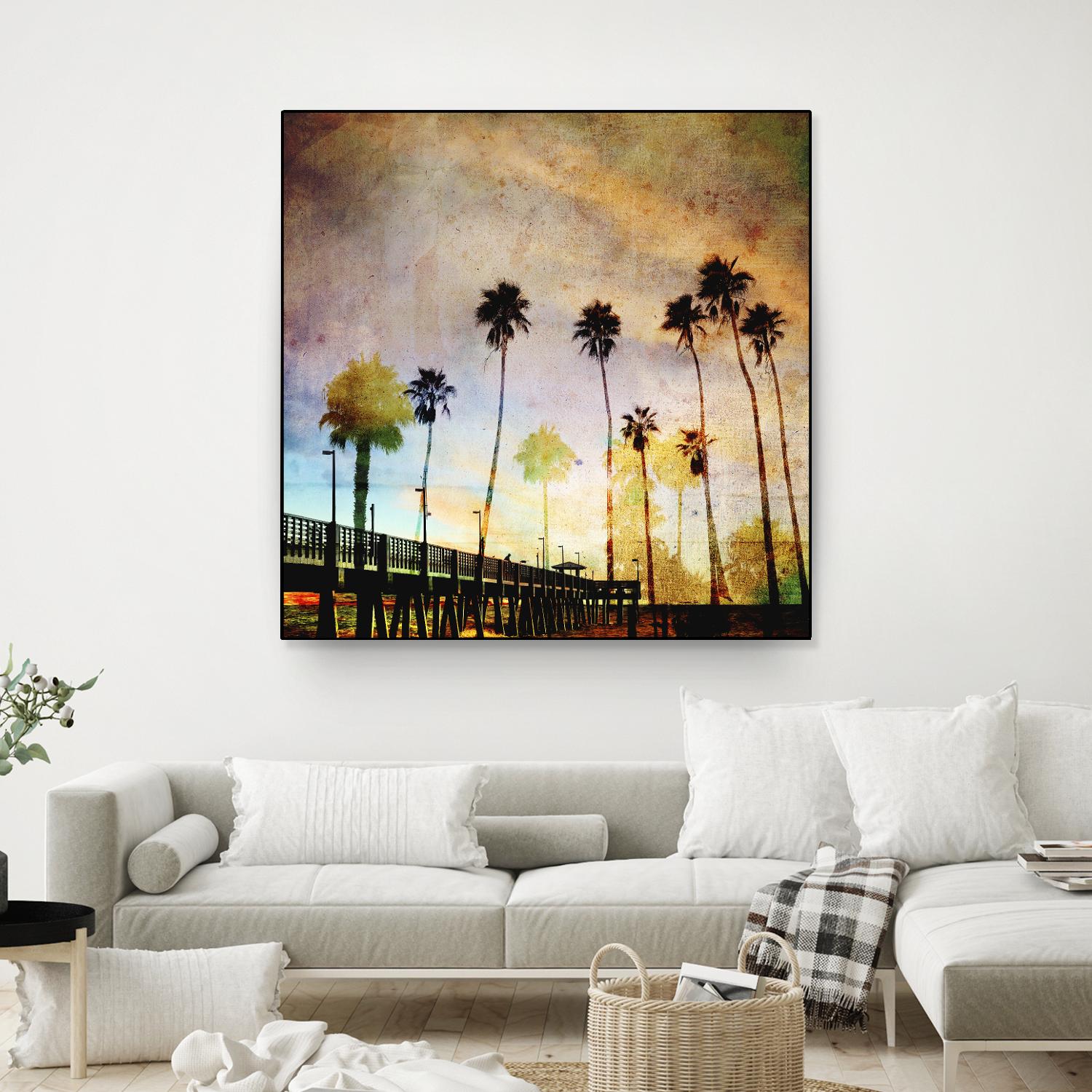 Sunset on the Pier A by GI ArtLab on GIANT ART - yellow tropical