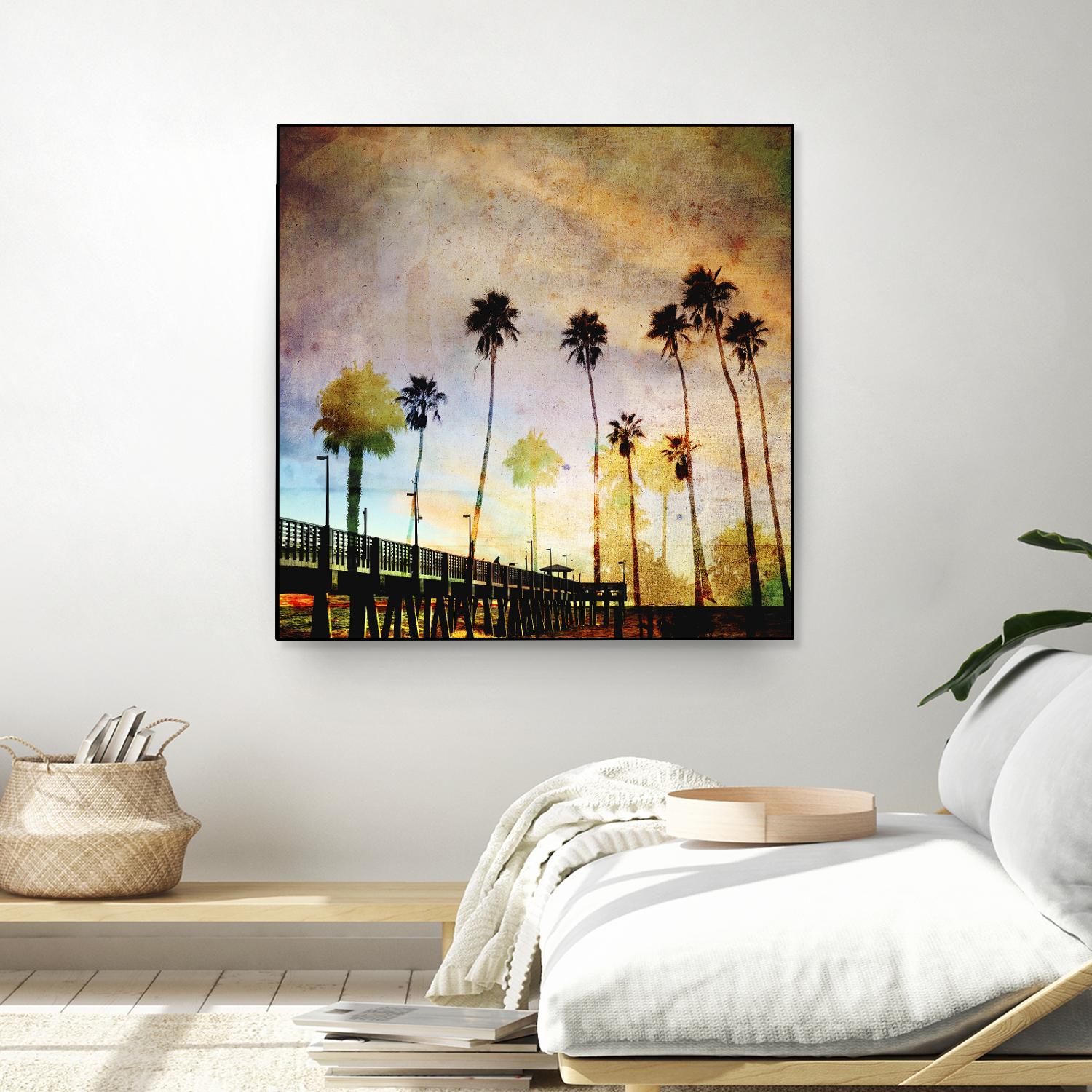 Sunset on the Pier A by GI ArtLab on GIANT ART - yellow tropical