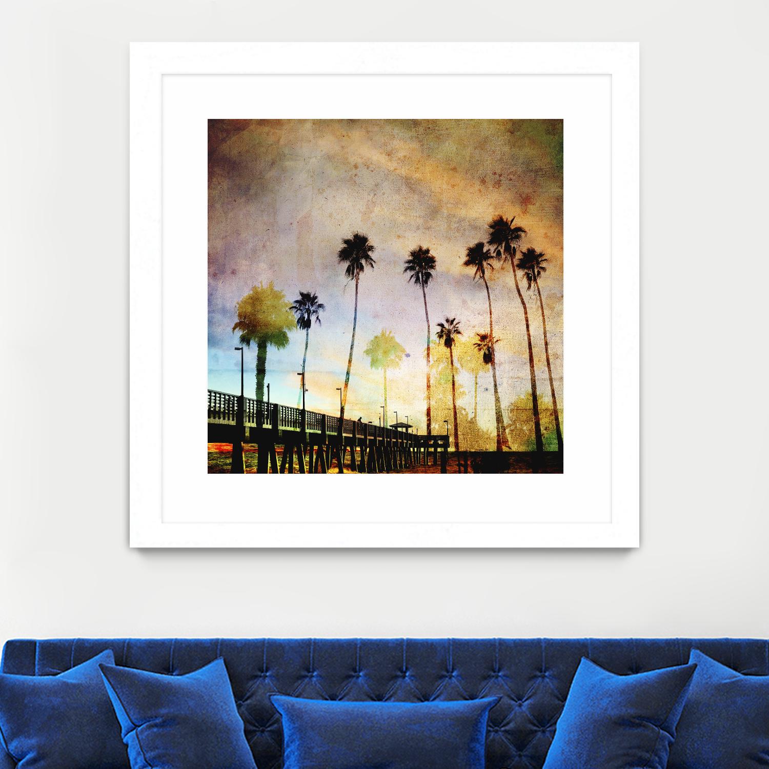 Sunset on the Pier A by GI ArtLab on GIANT ART - yellow tropical