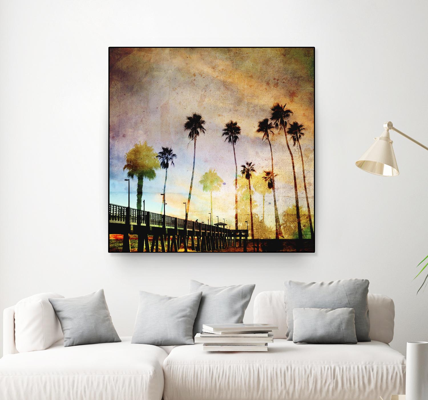 Sunset on the Pier A by GI ArtLab on GIANT ART - yellow tropical