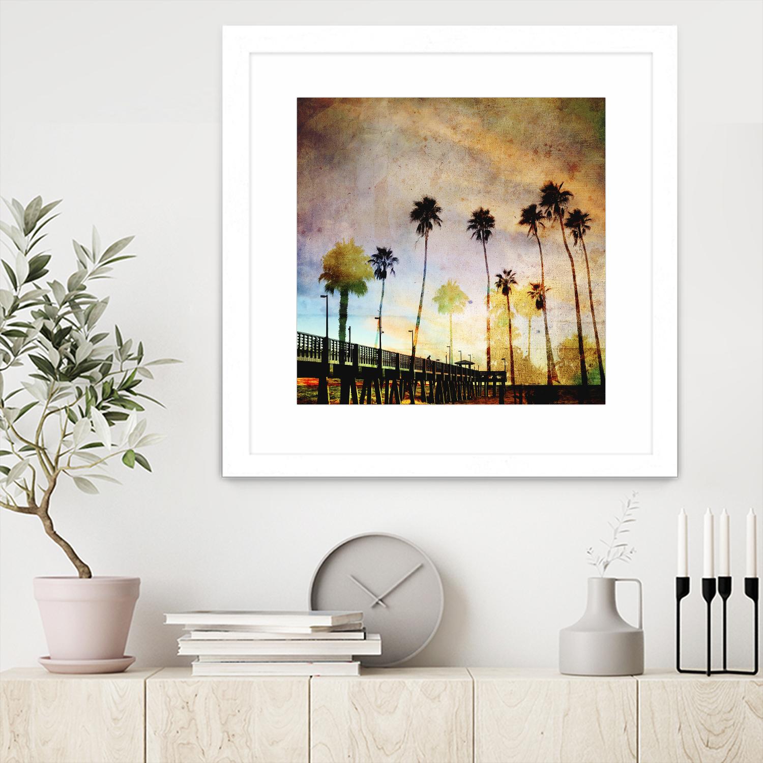 Sunset on the Pier A by GI ArtLab on GIANT ART - yellow tropical