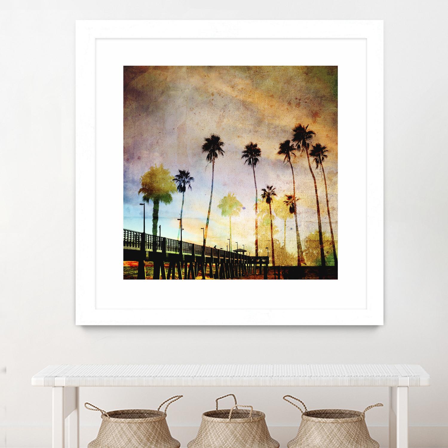 Sunset on the Pier A by GI ArtLab on GIANT ART - yellow tropical