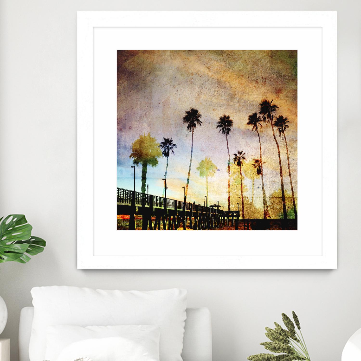 Sunset on the Pier A by GI ArtLab on GIANT ART - yellow tropical