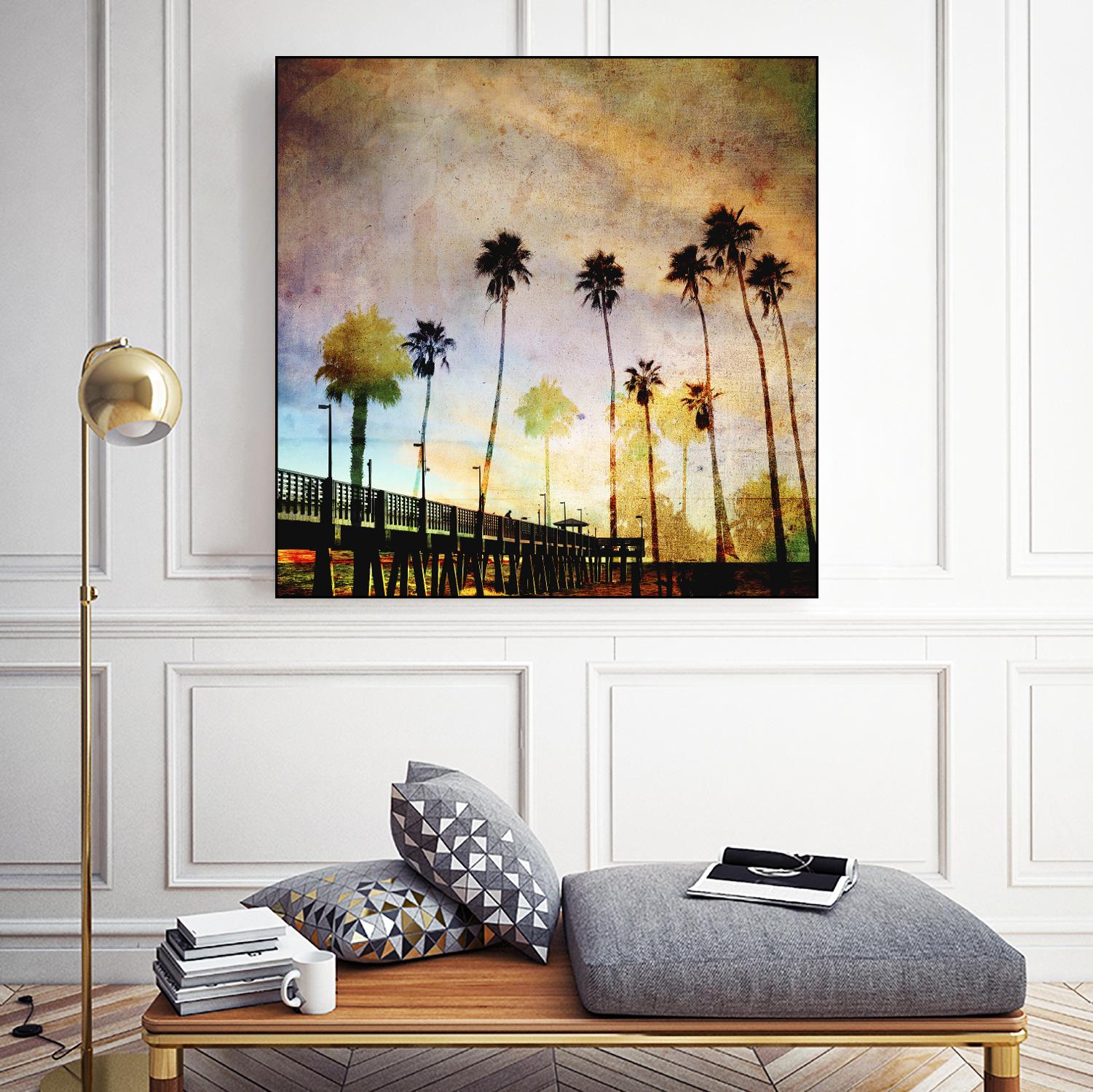 Sunset on the Pier A by GI ArtLab on GIANT ART - yellow tropical