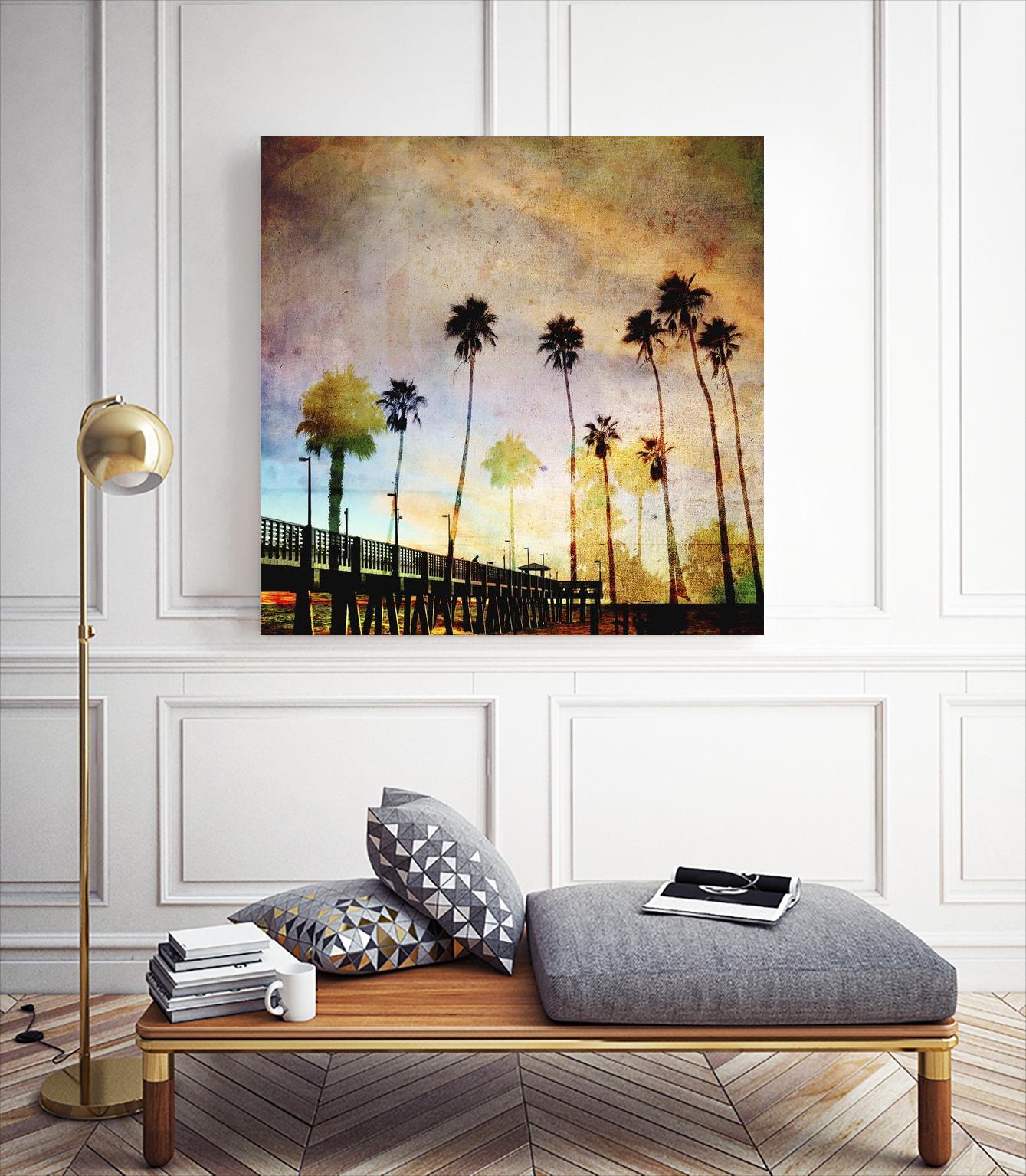 Sunset on the Pier A by GI ArtLab on GIANT ART - yellow tropical