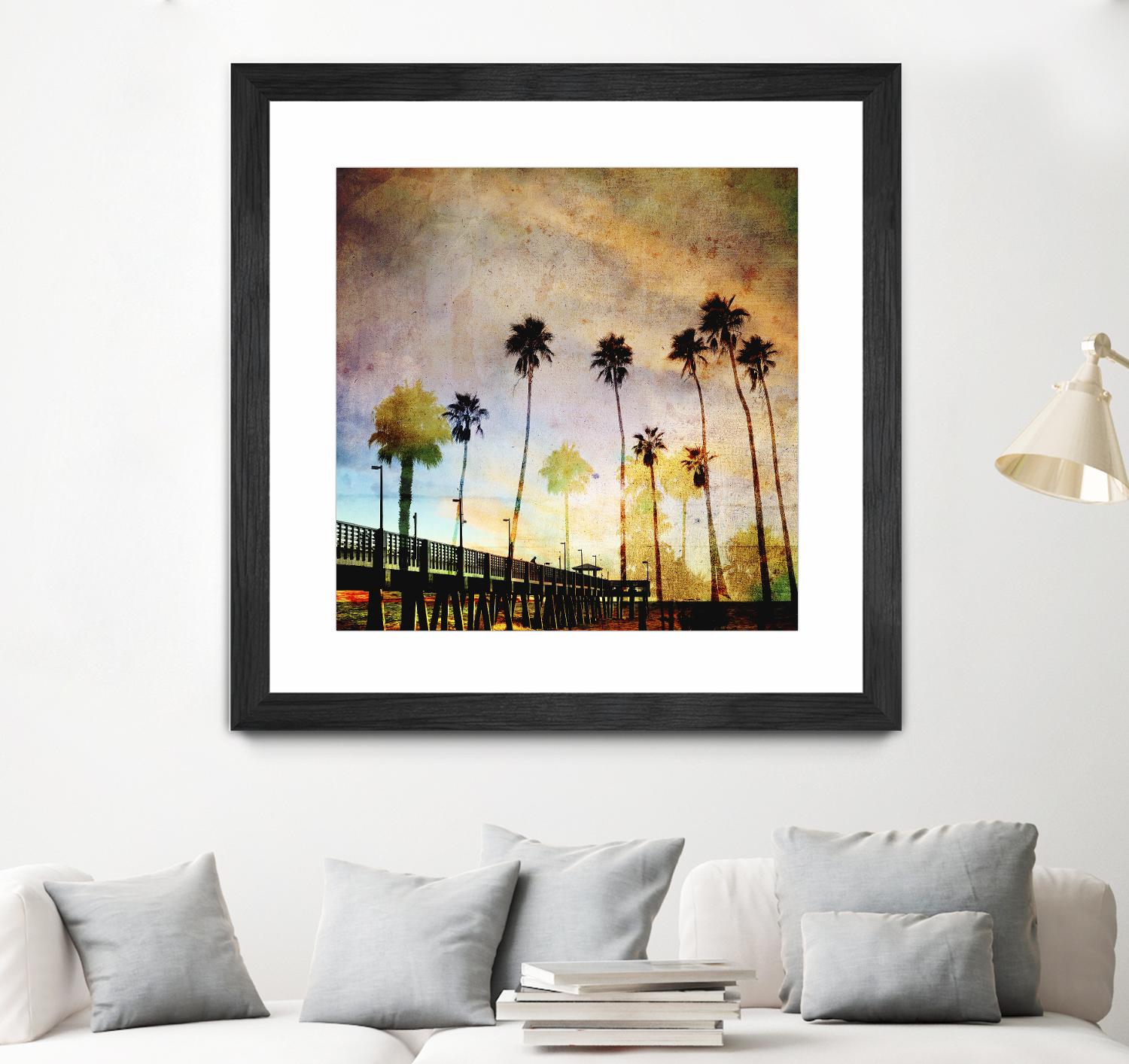 Sunset on the Pier A by GI ArtLab on GIANT ART - yellow tropical