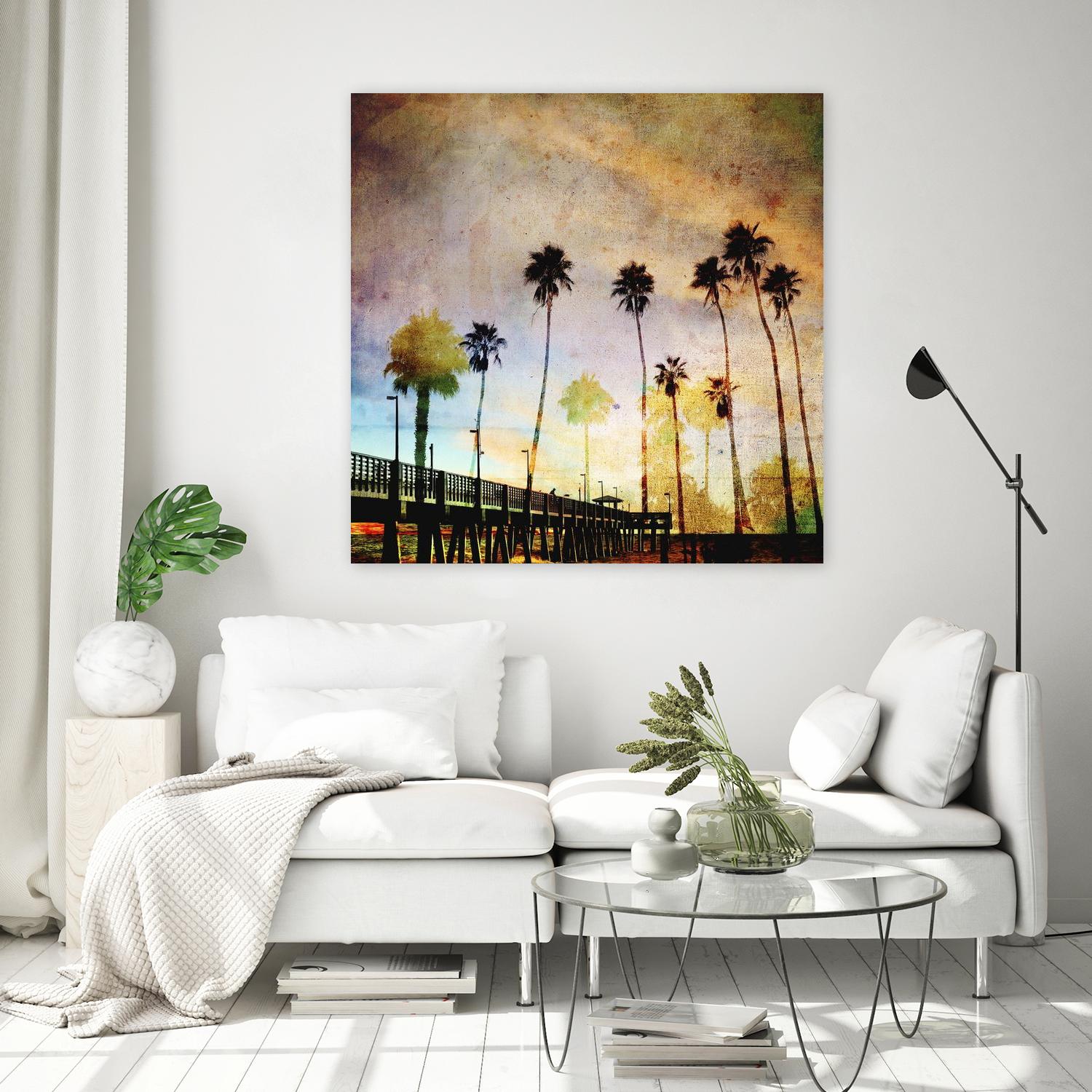 Sunset on the Pier A by GI ArtLab on GIANT ART - yellow tropical