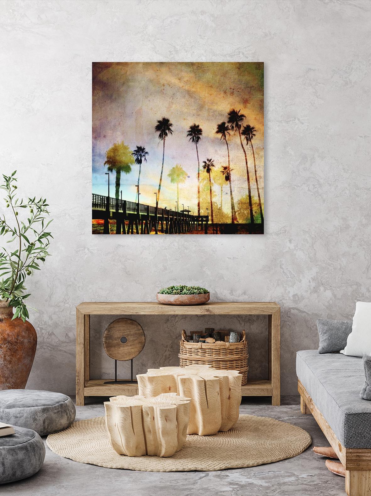 Sunset on the Pier A by GI ArtLab on GIANT ART - yellow tropical