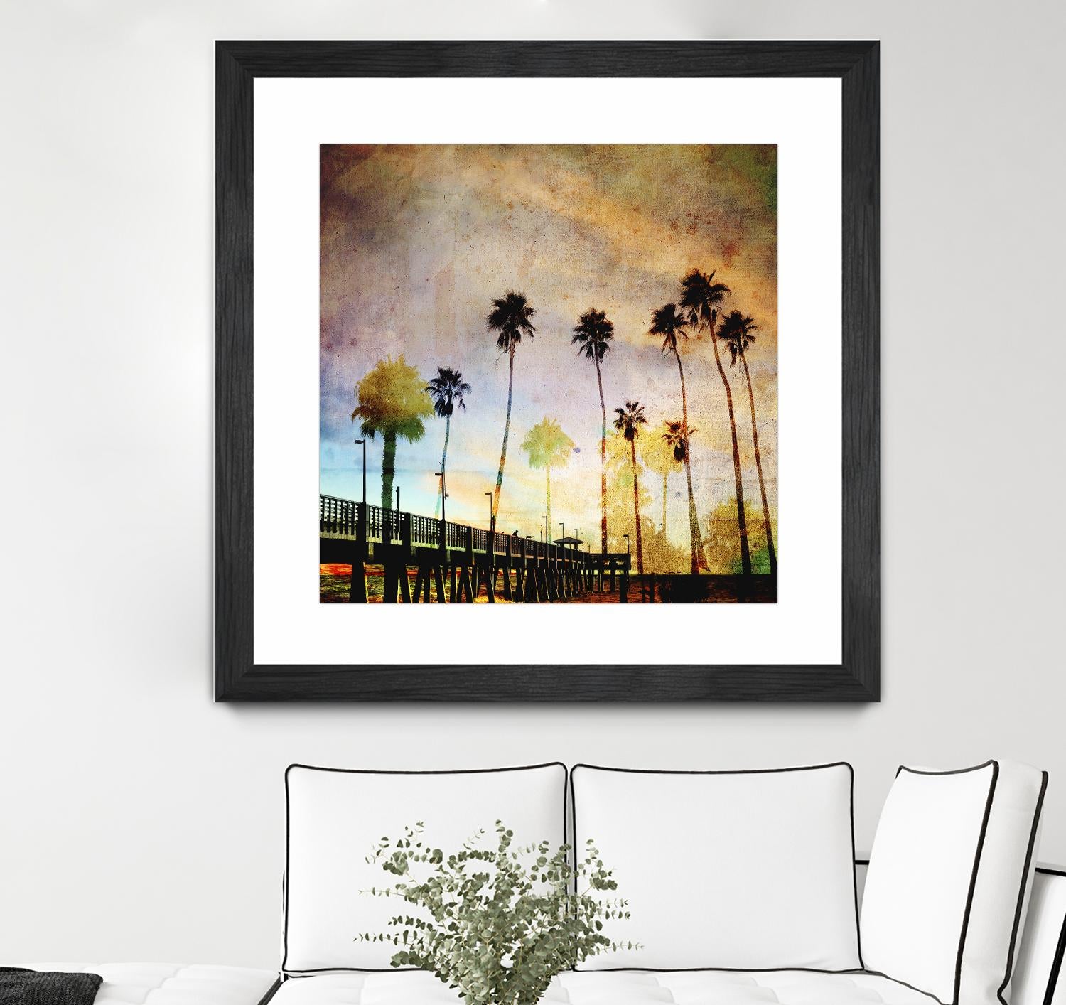 Sunset on the Pier A by GI ArtLab on GIANT ART - yellow tropical