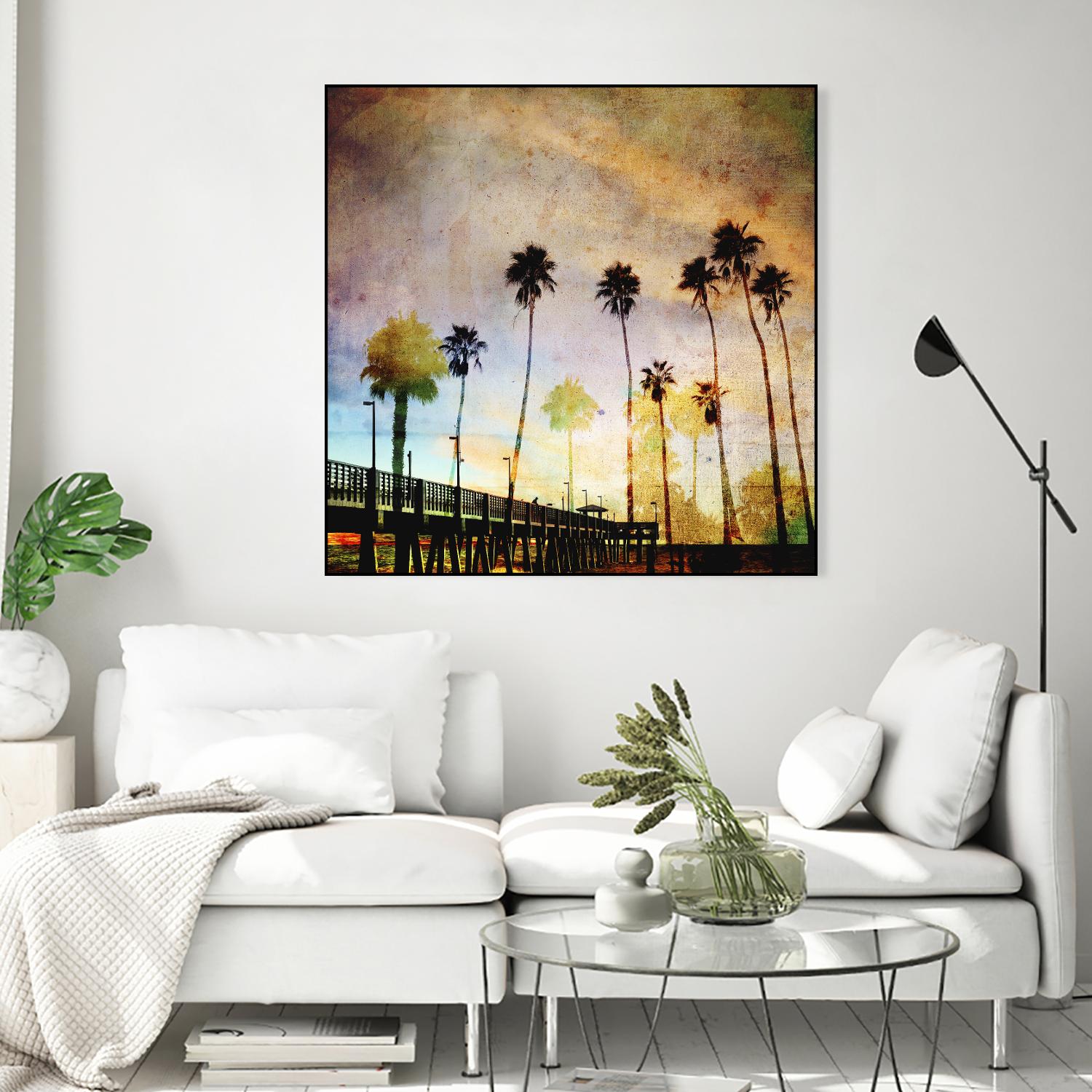 Sunset on the Pier A by GI ArtLab on GIANT ART - yellow tropical