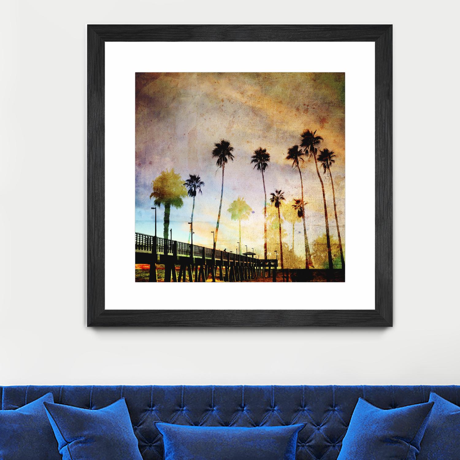 Sunset on the Pier A by GI ArtLab on GIANT ART - yellow tropical