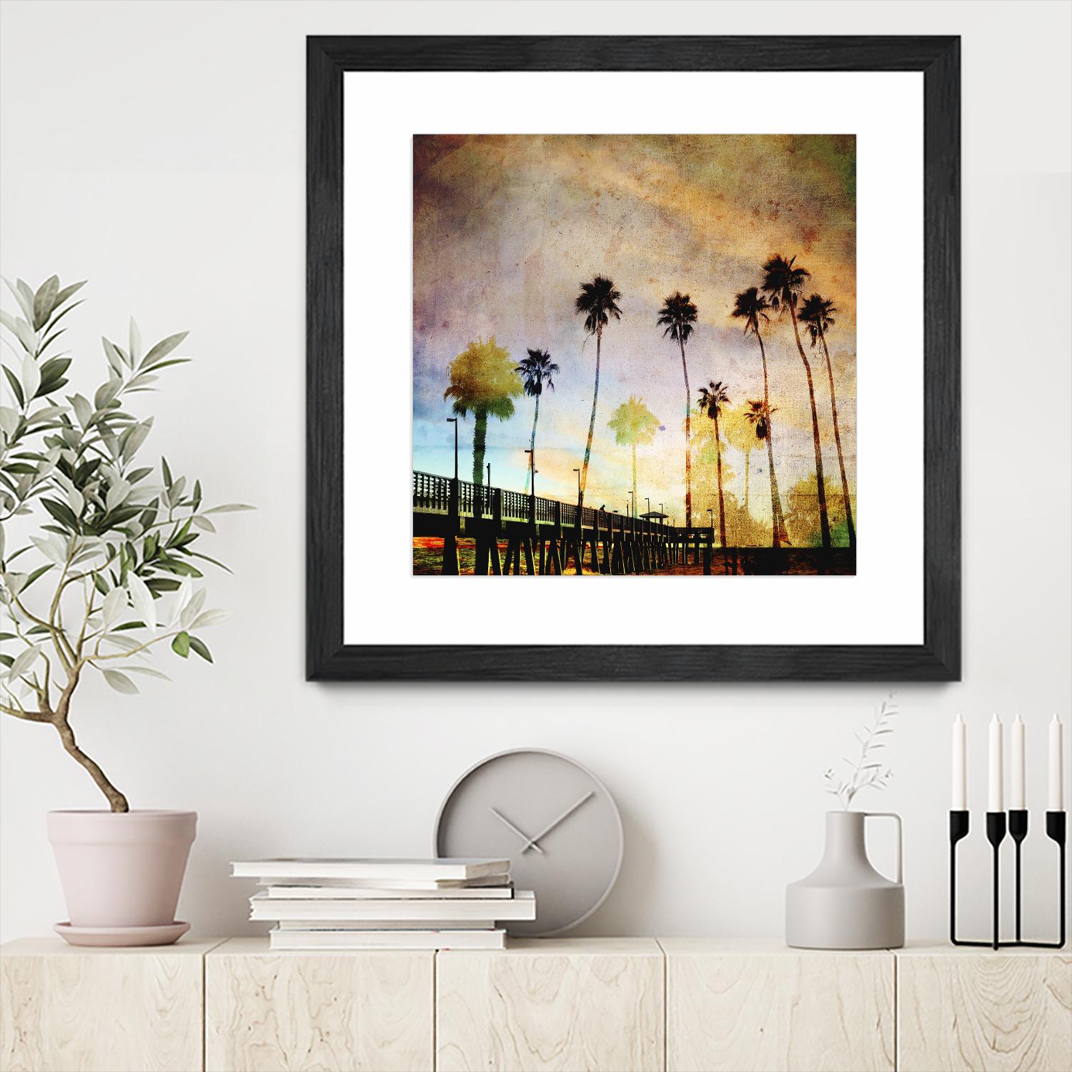 Sunset on the Pier A by GI ArtLab on GIANT ART - yellow tropical