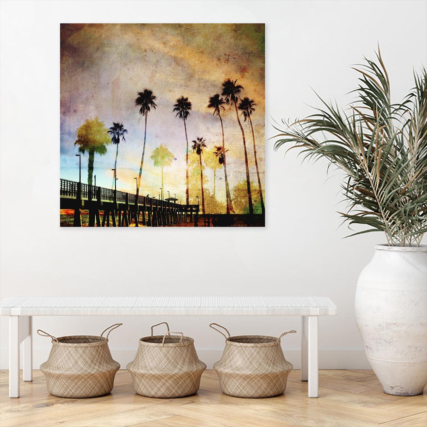 Sunset on the Pier A by GI ArtLab on GIANT ART - yellow tropical