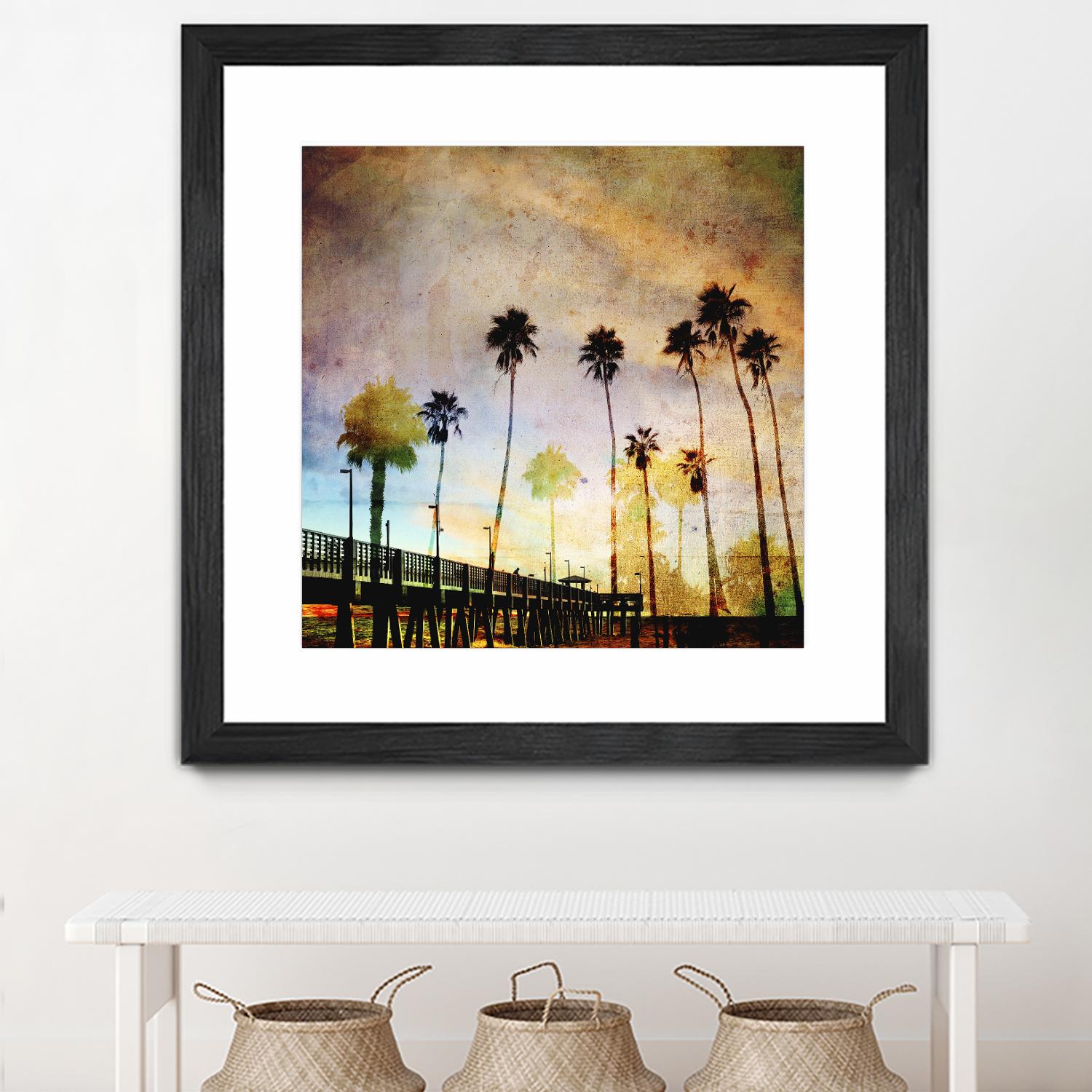 Sunset on the Pier A by GI ArtLab on GIANT ART - yellow tropical