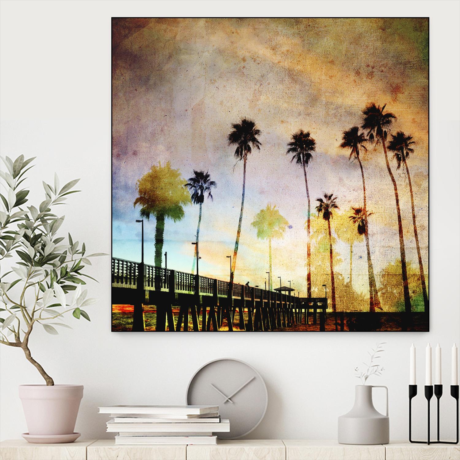 Sunset on the Pier A by GI ArtLab on GIANT ART - yellow tropical