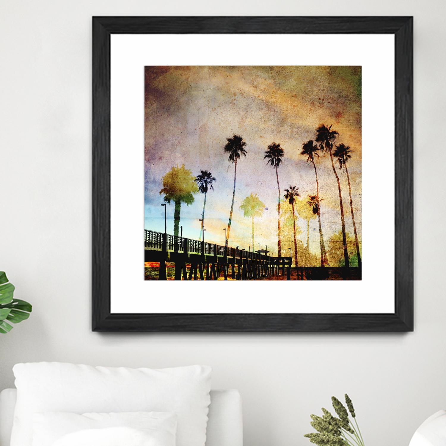 Sunset on the Pier A by GI ArtLab on GIANT ART - yellow tropical