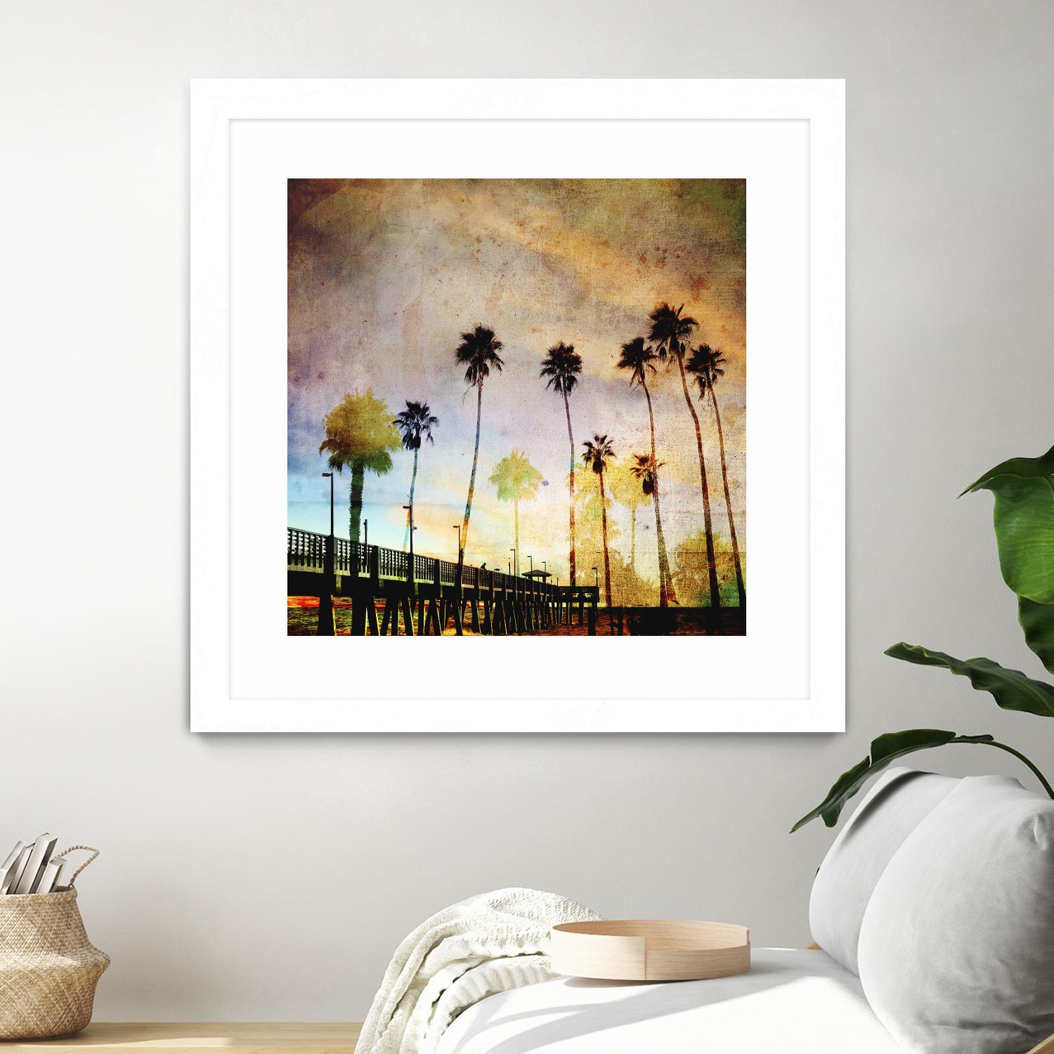 Sunset on the Pier A by GI ArtLab on GIANT ART - yellow tropical