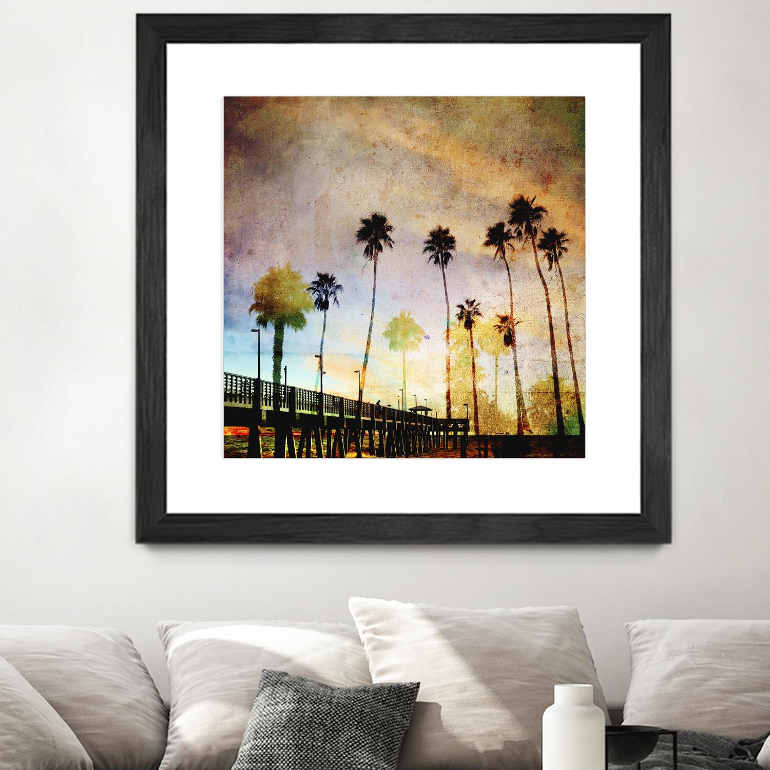 Sunset on the Pier A by GI ArtLab on GIANT ART - yellow tropical