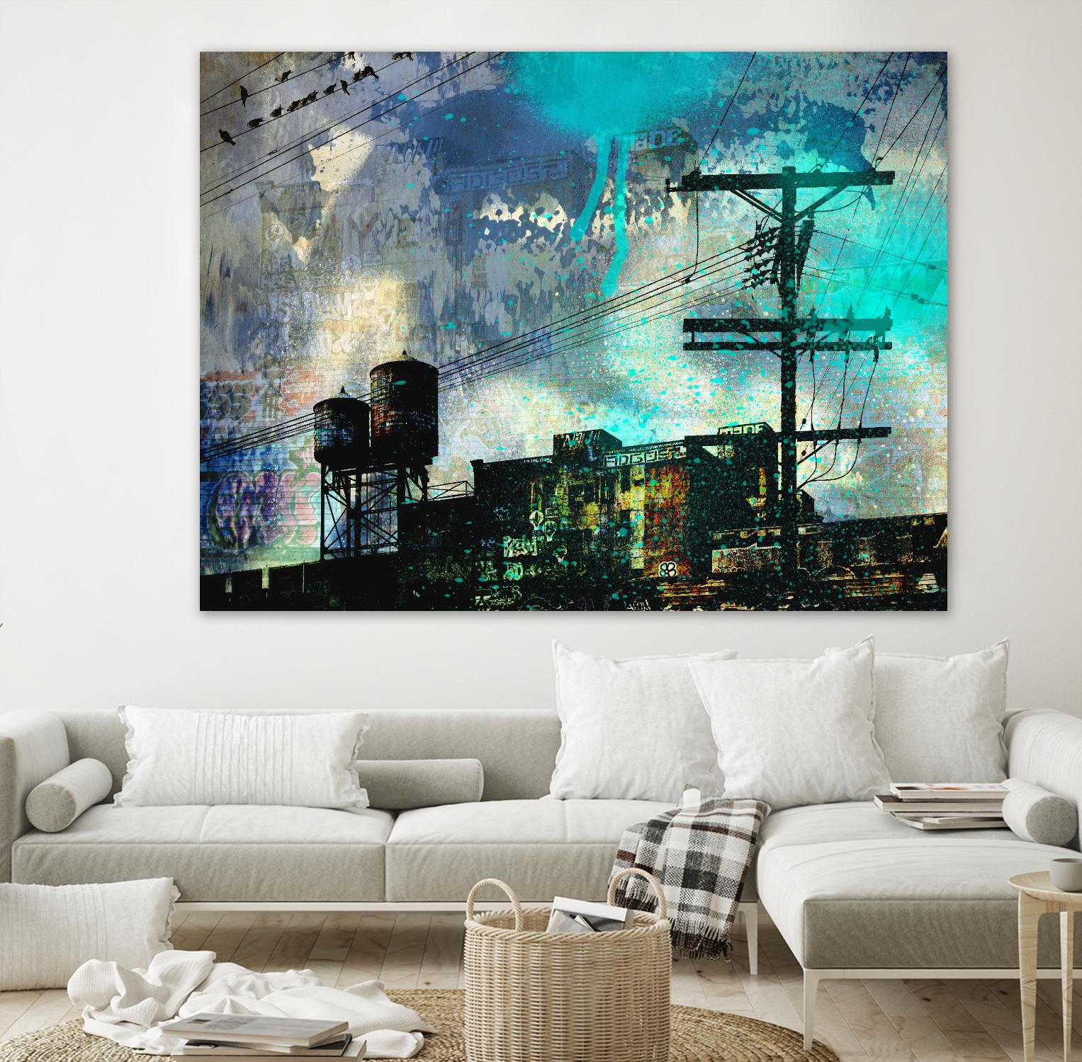 City Scrim B by GI ArtLab on GIANT ART - green city scene