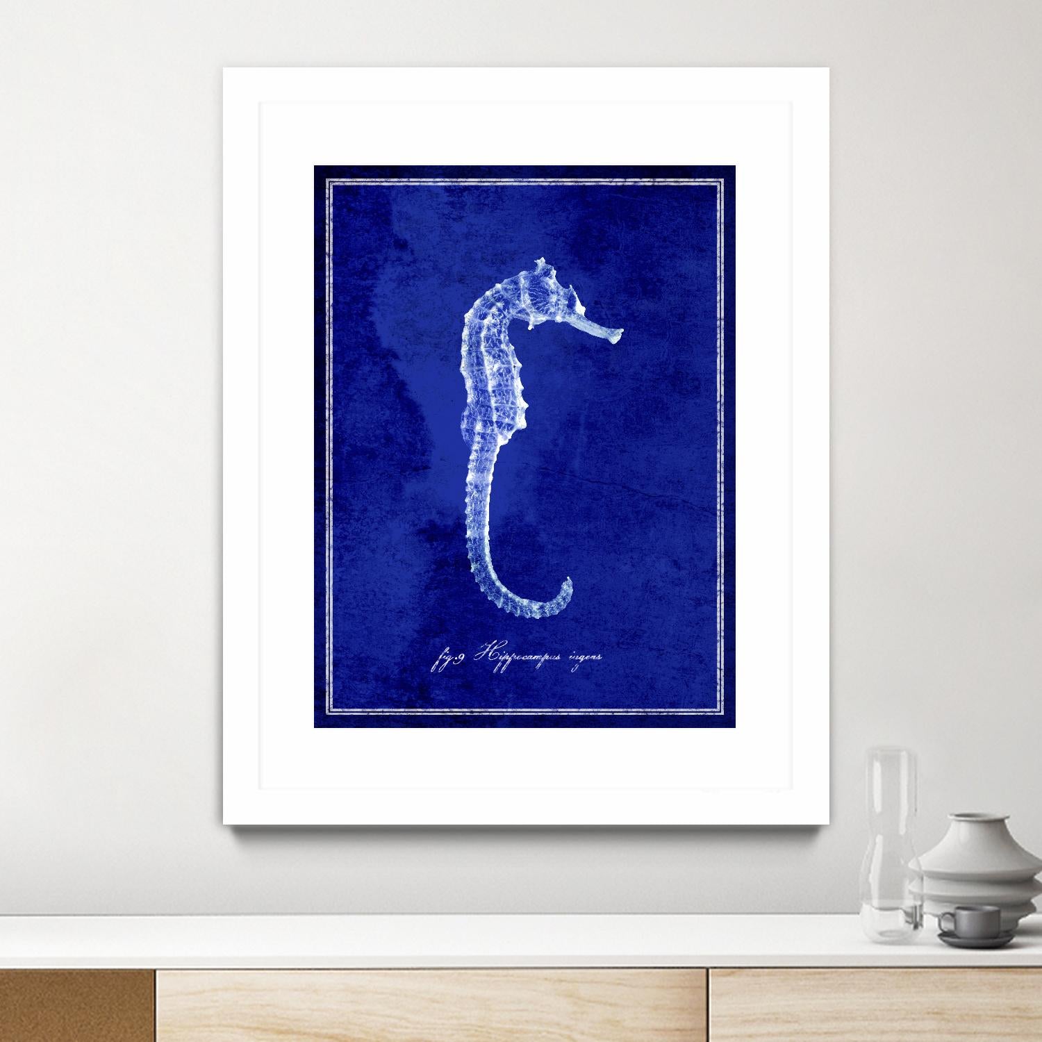 Seahorse by GI ArtLab on GIANT ART - blue nautical