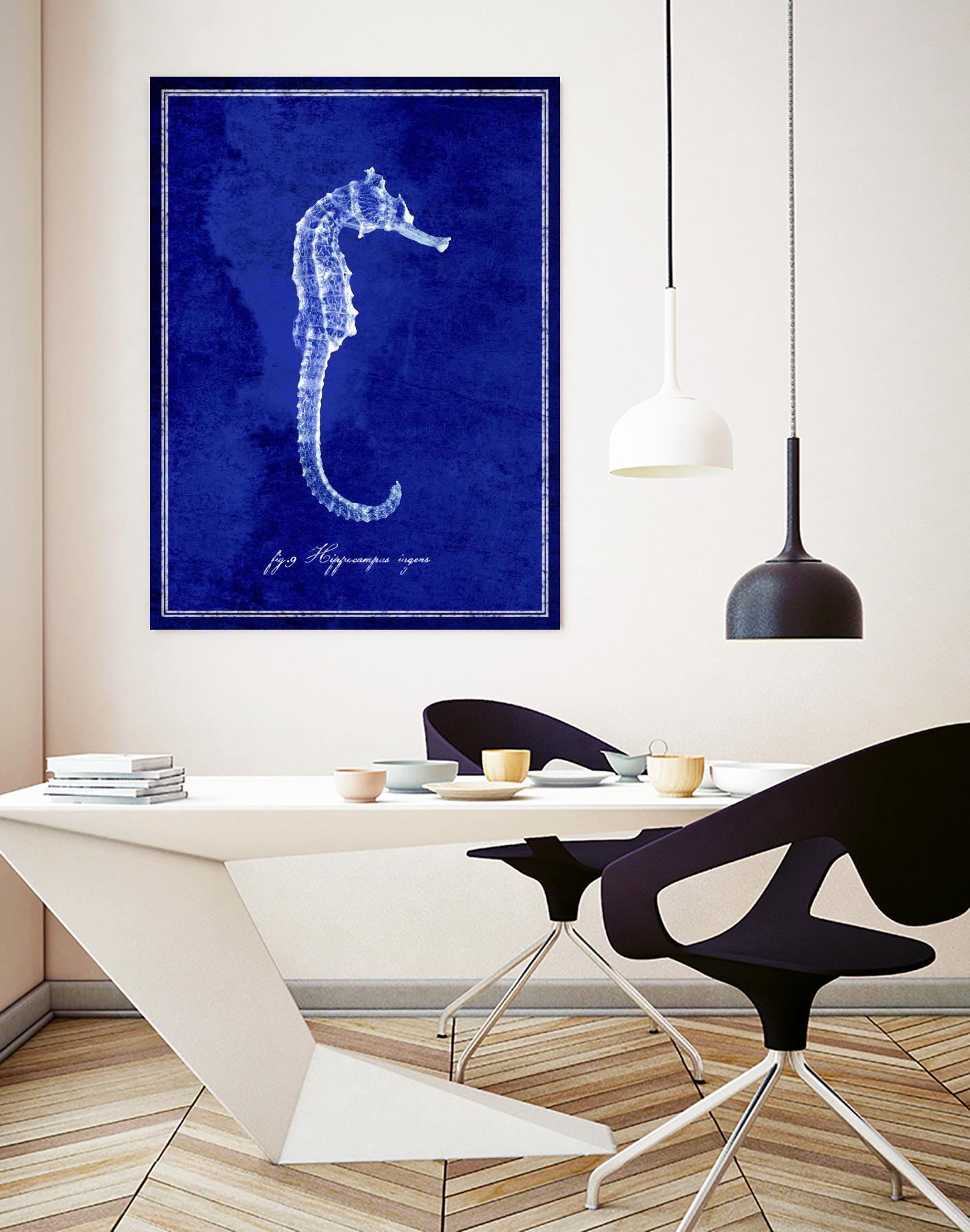 Seahorse by GI ArtLab on GIANT ART - blue nautical