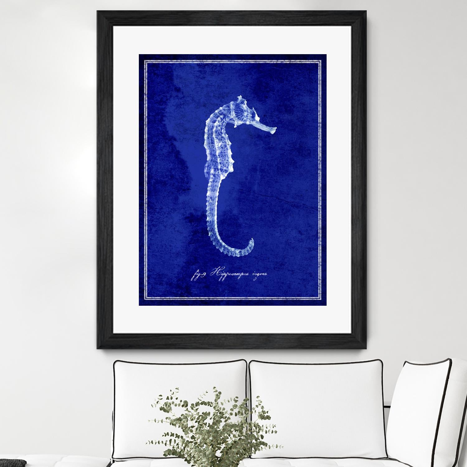 Seahorse by GI ArtLab on GIANT ART - blue nautical
