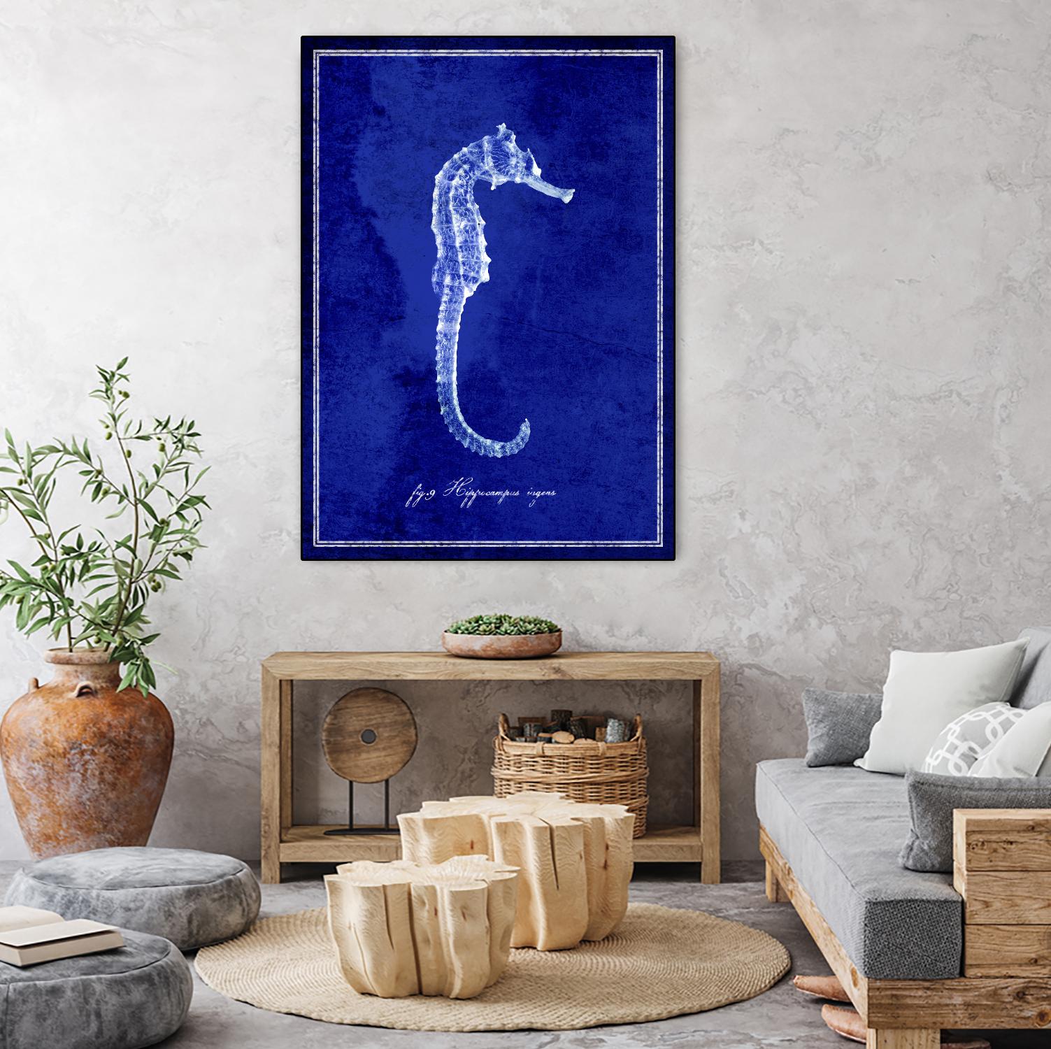 Seahorse by GI ArtLab on GIANT ART - blue nautical