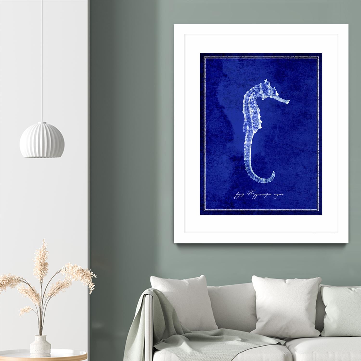Seahorse by GI ArtLab on GIANT ART - blue nautical