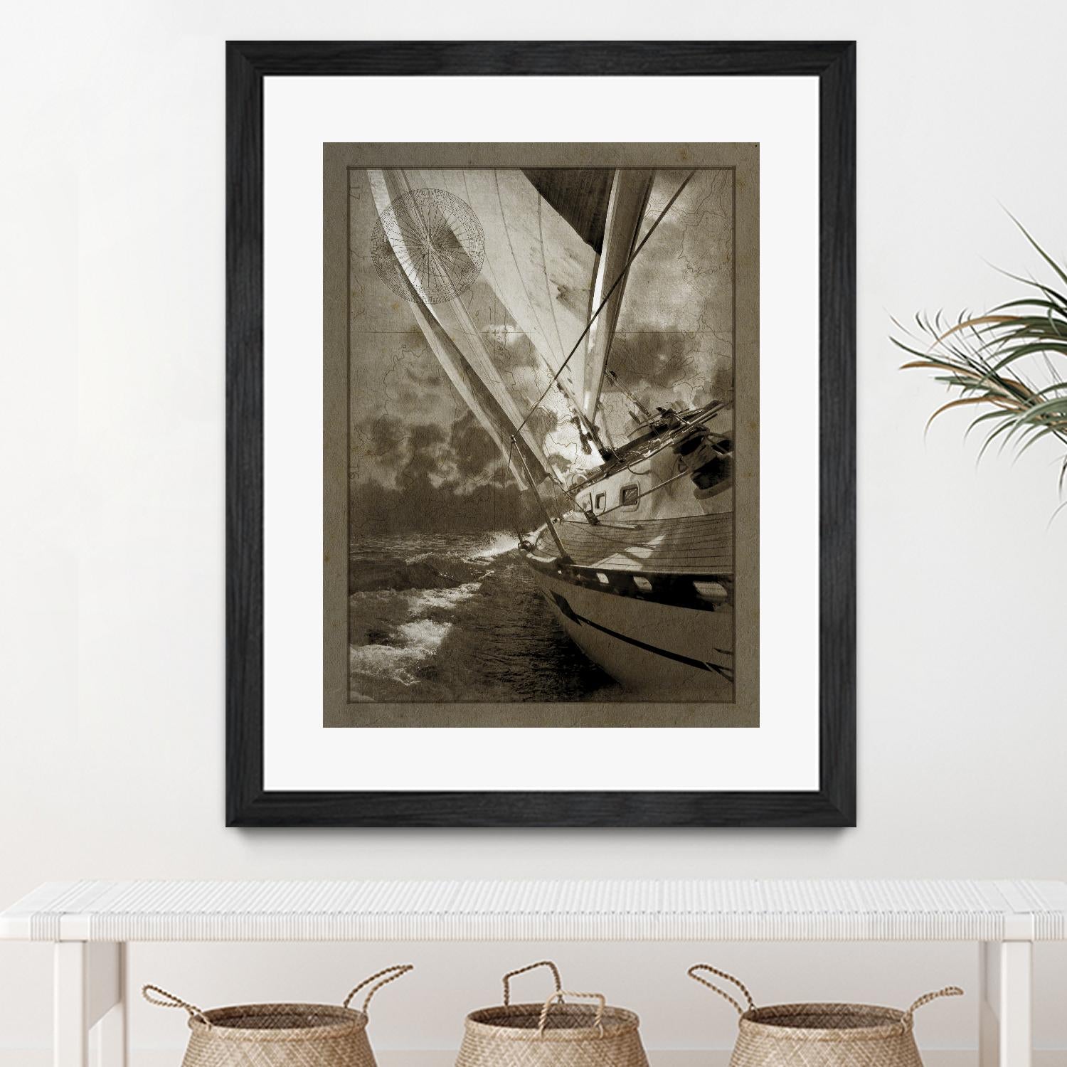 Sailing in Sepia A by GI ArtLab on GIANT ART - brown nautical