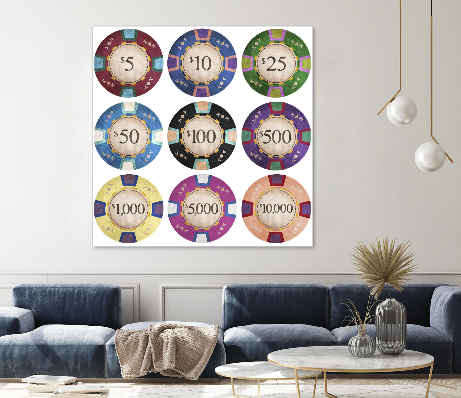 Poker Chips by GI ArtLab on GIANT ART - blue leisure