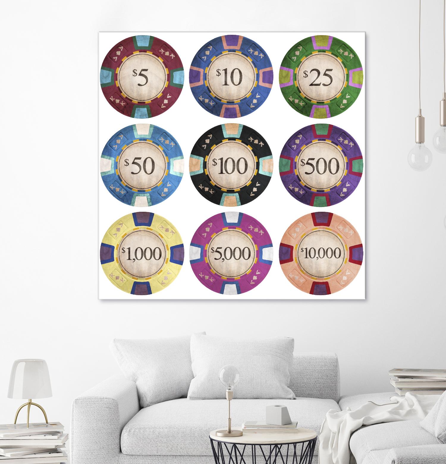Poker Chips by GI ArtLab on GIANT ART - blue leisure