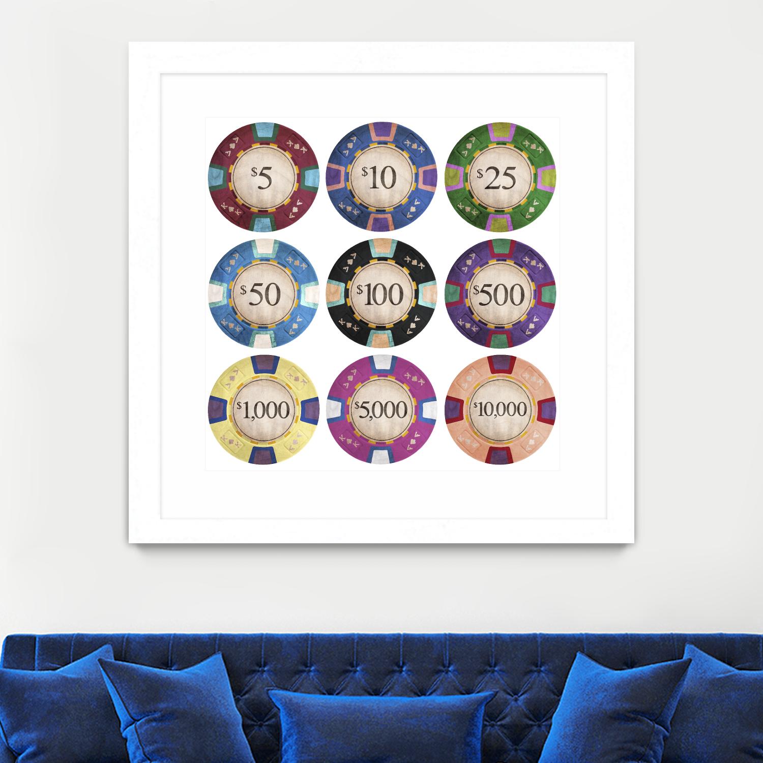 Poker Chips by GI ArtLab on GIANT ART - blue leisure