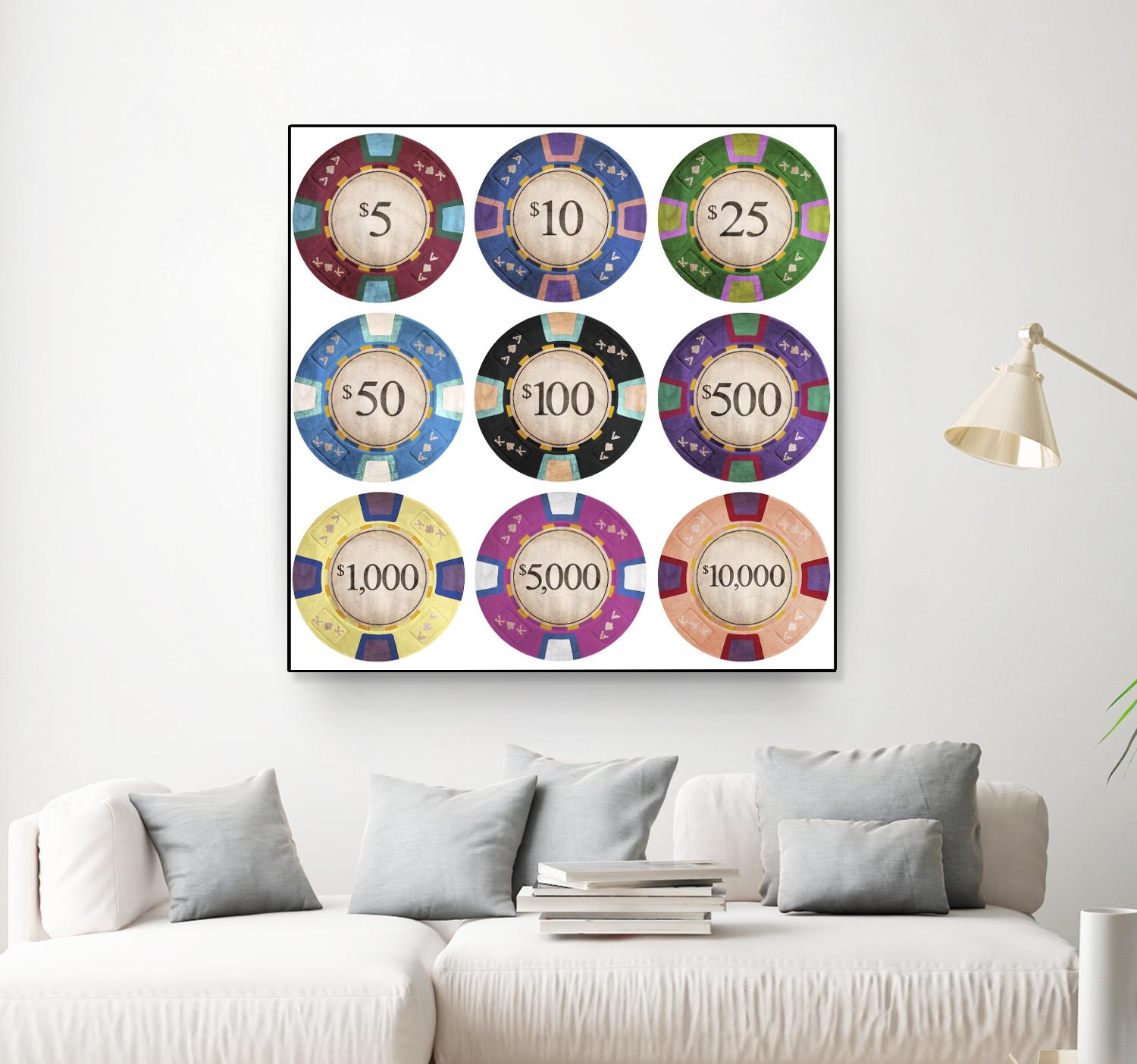 Poker Chips by GI ArtLab on GIANT ART - blue leisure