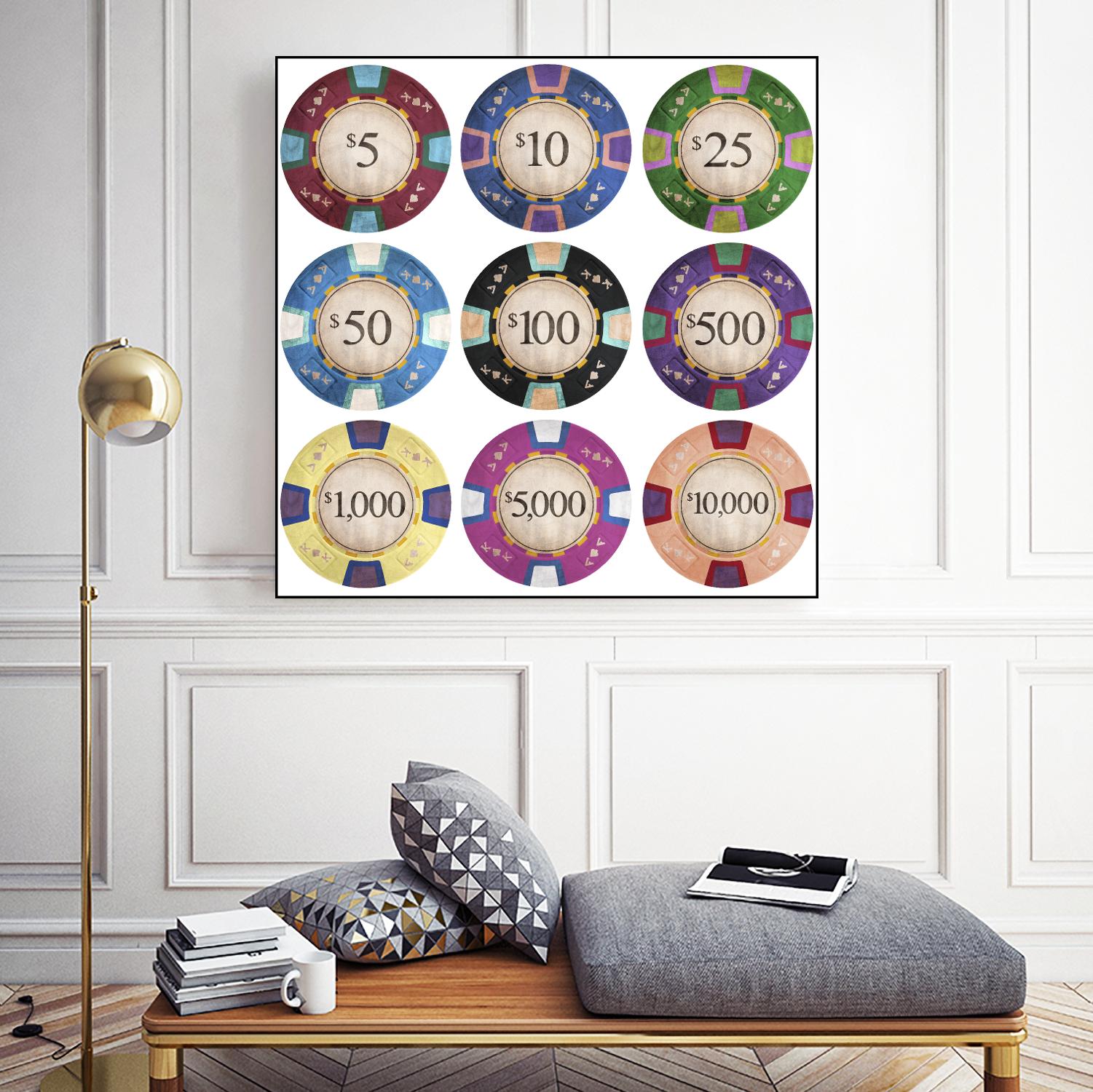 Poker Chips by GI ArtLab on GIANT ART - blue leisure