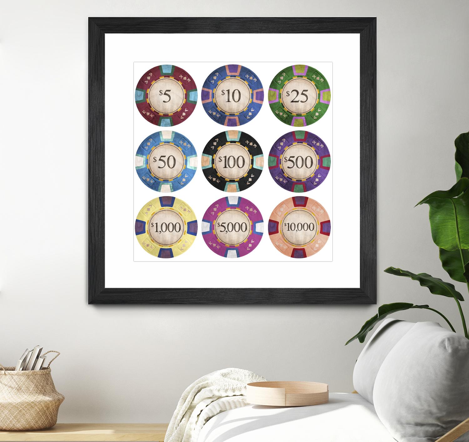 Poker Chips by GI ArtLab on GIANT ART - blue leisure