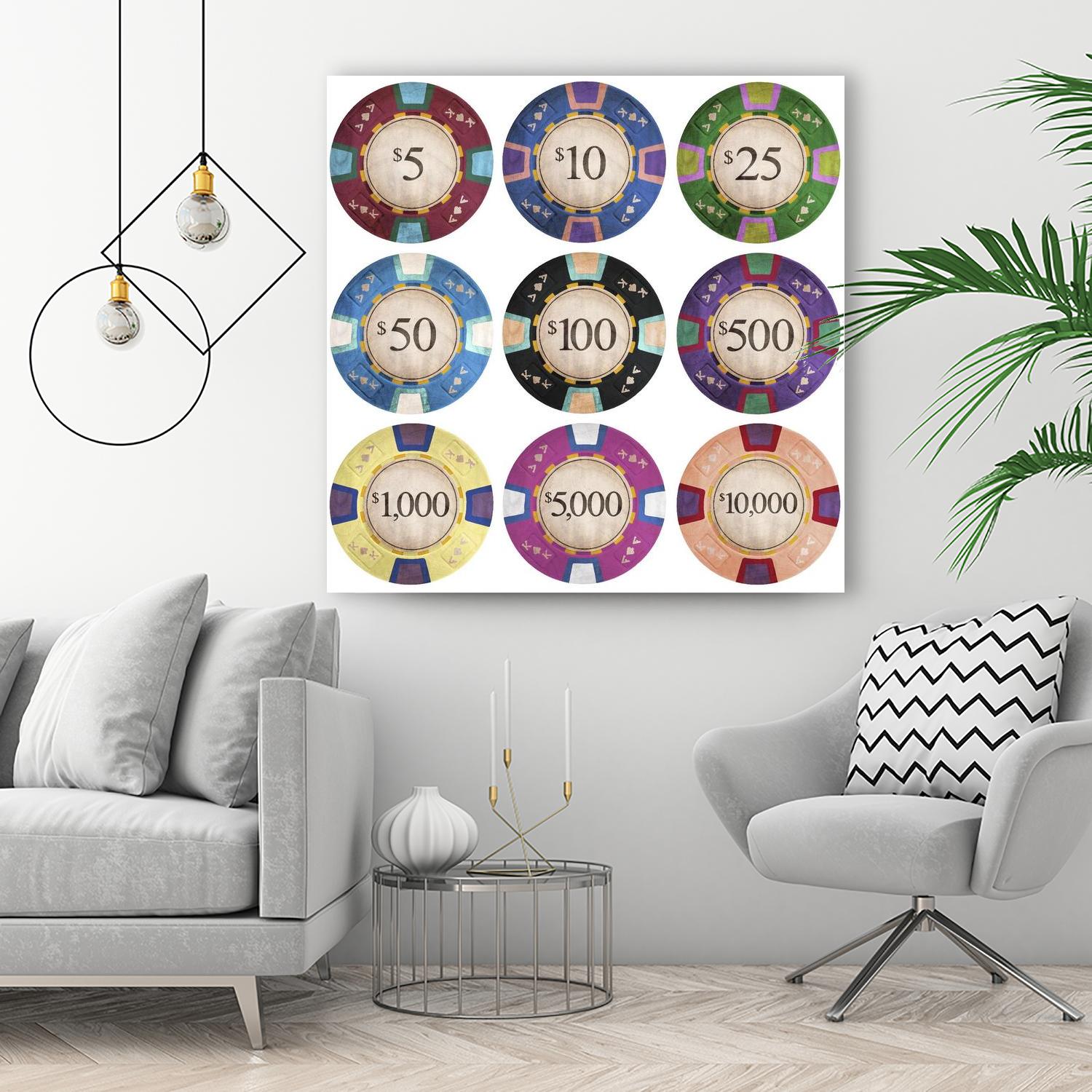 Poker Chips by GI ArtLab on GIANT ART - blue leisure