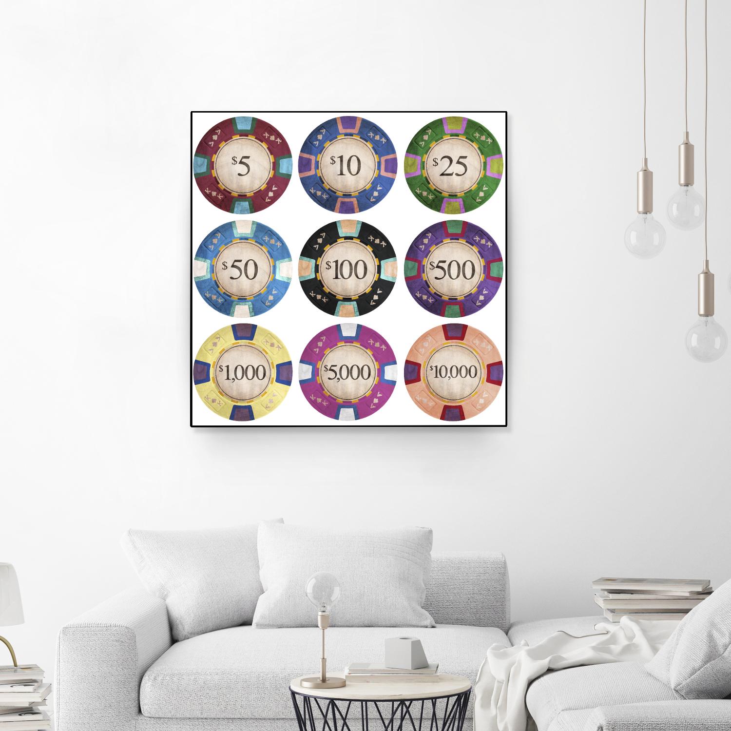 Poker Chips by GI ArtLab on GIANT ART - blue leisure