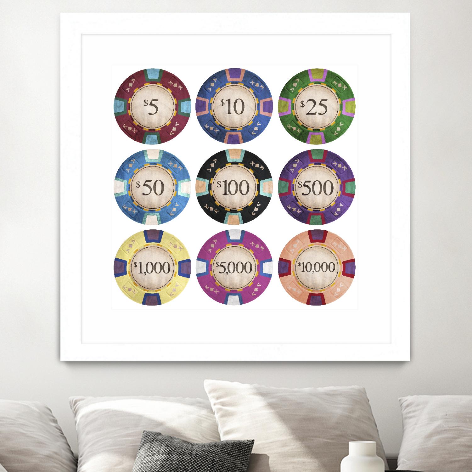 Poker Chips by GI ArtLab on GIANT ART - blue leisure
