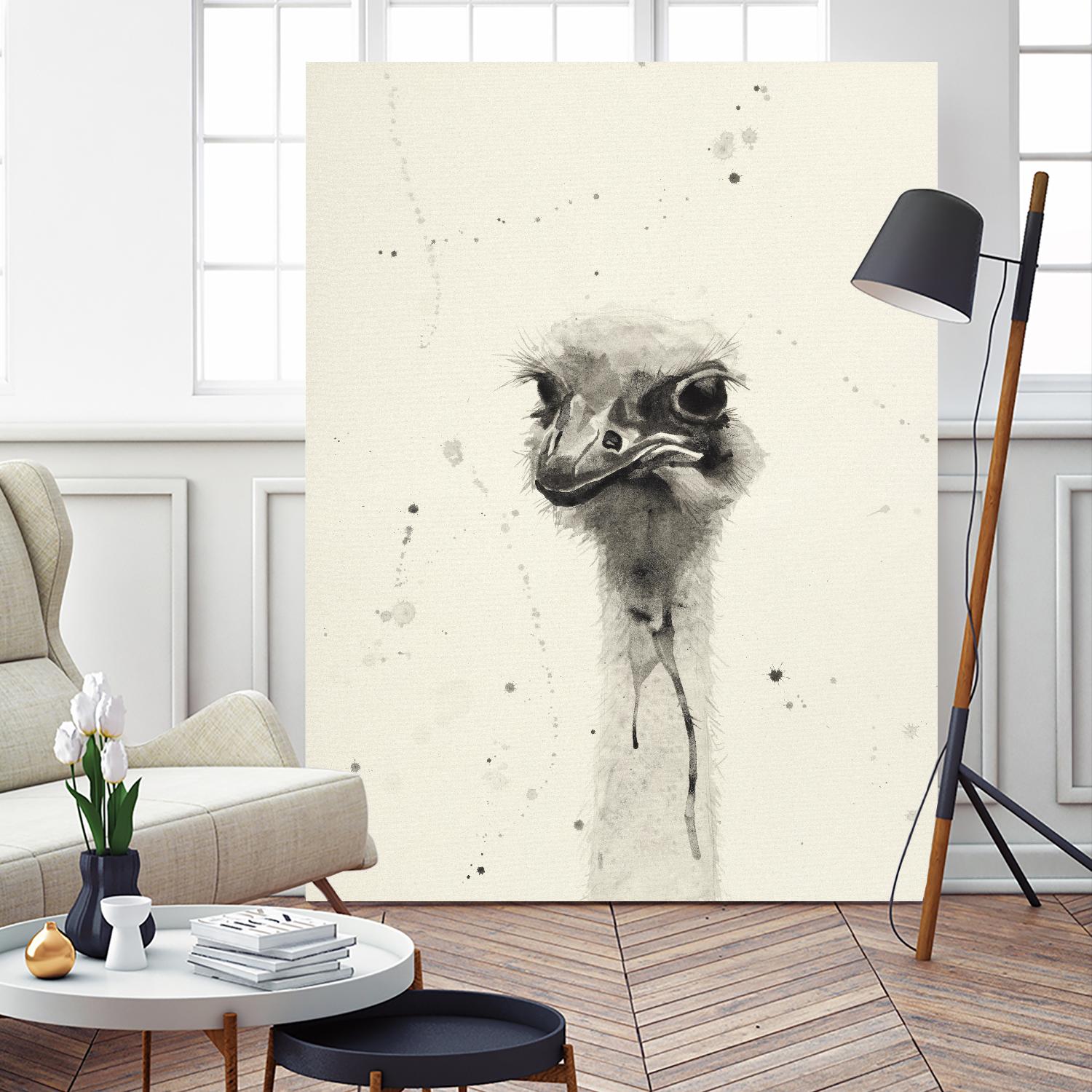 Watercolor Ostrich 2 by Ben Gordon on GIANT ART - beige animals
