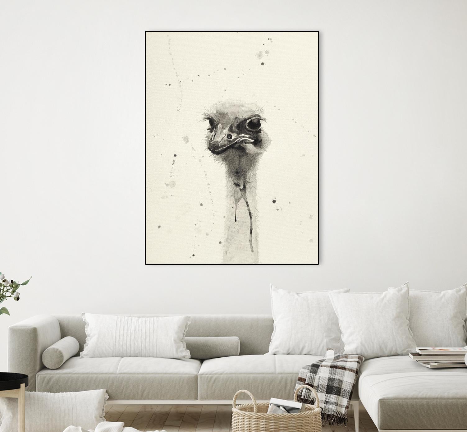 Watercolor Ostrich 2 by Ben Gordon on GIANT ART - beige animals