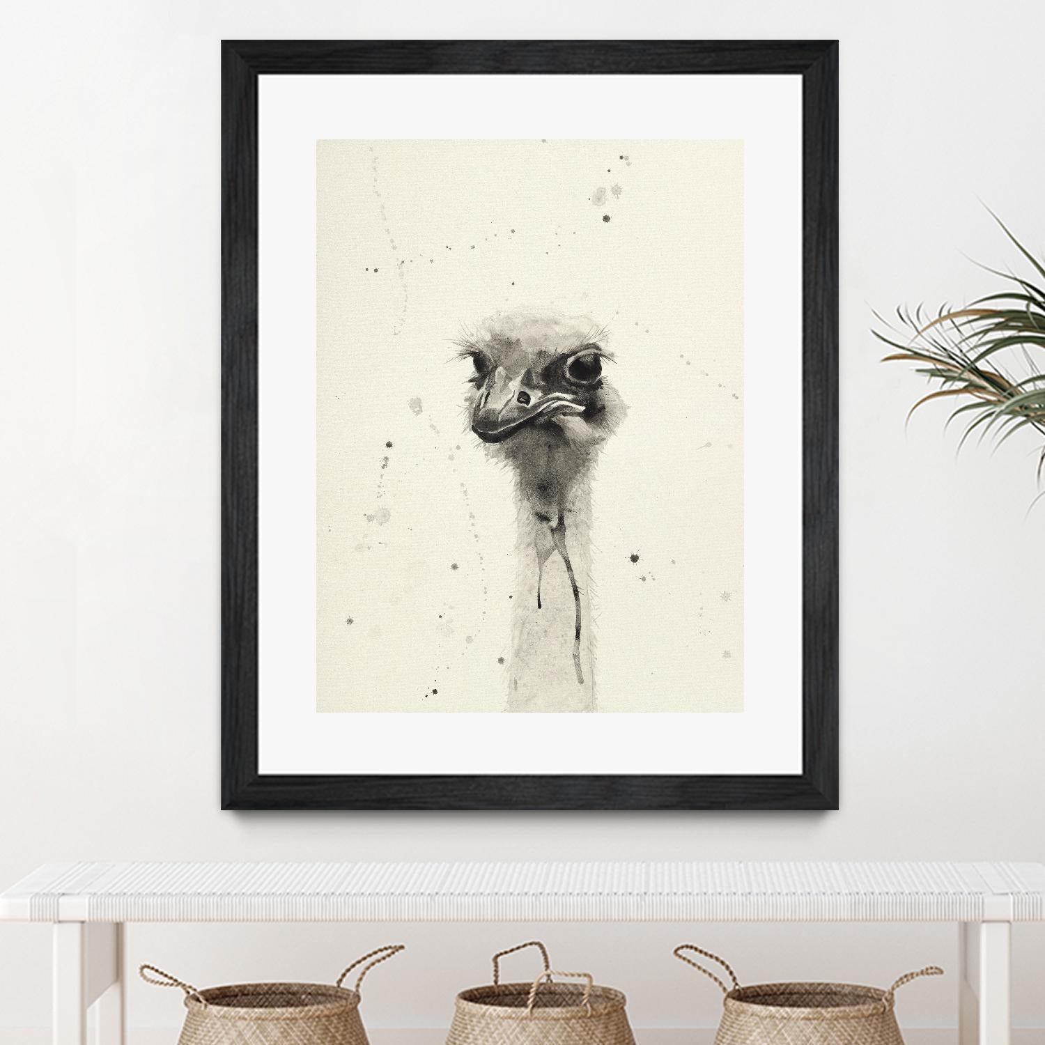 Watercolor Ostrich 2 by Ben Gordon on GIANT ART - beige animals