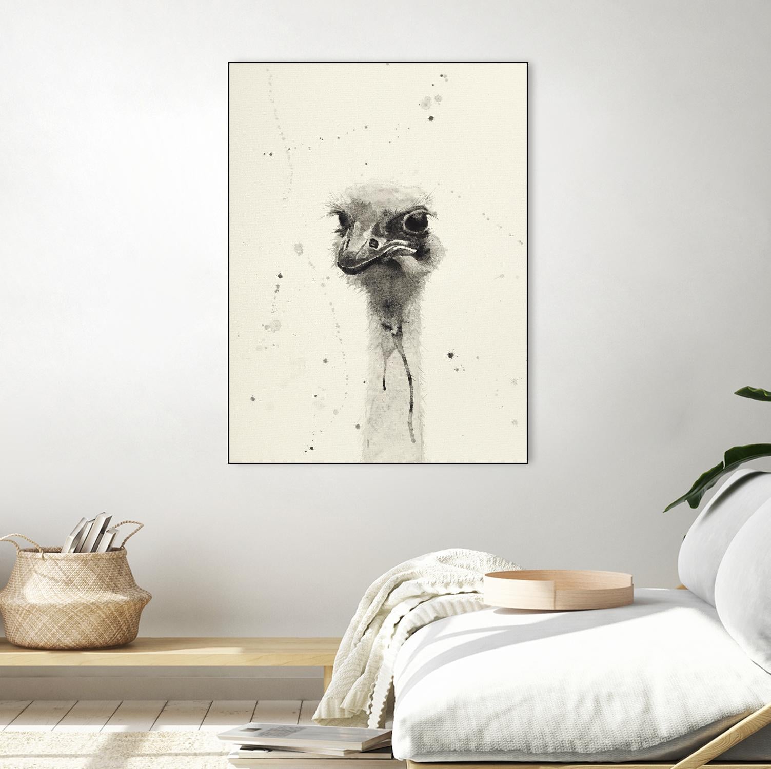 Watercolor Ostrich 2 by Ben Gordon on GIANT ART - beige animals