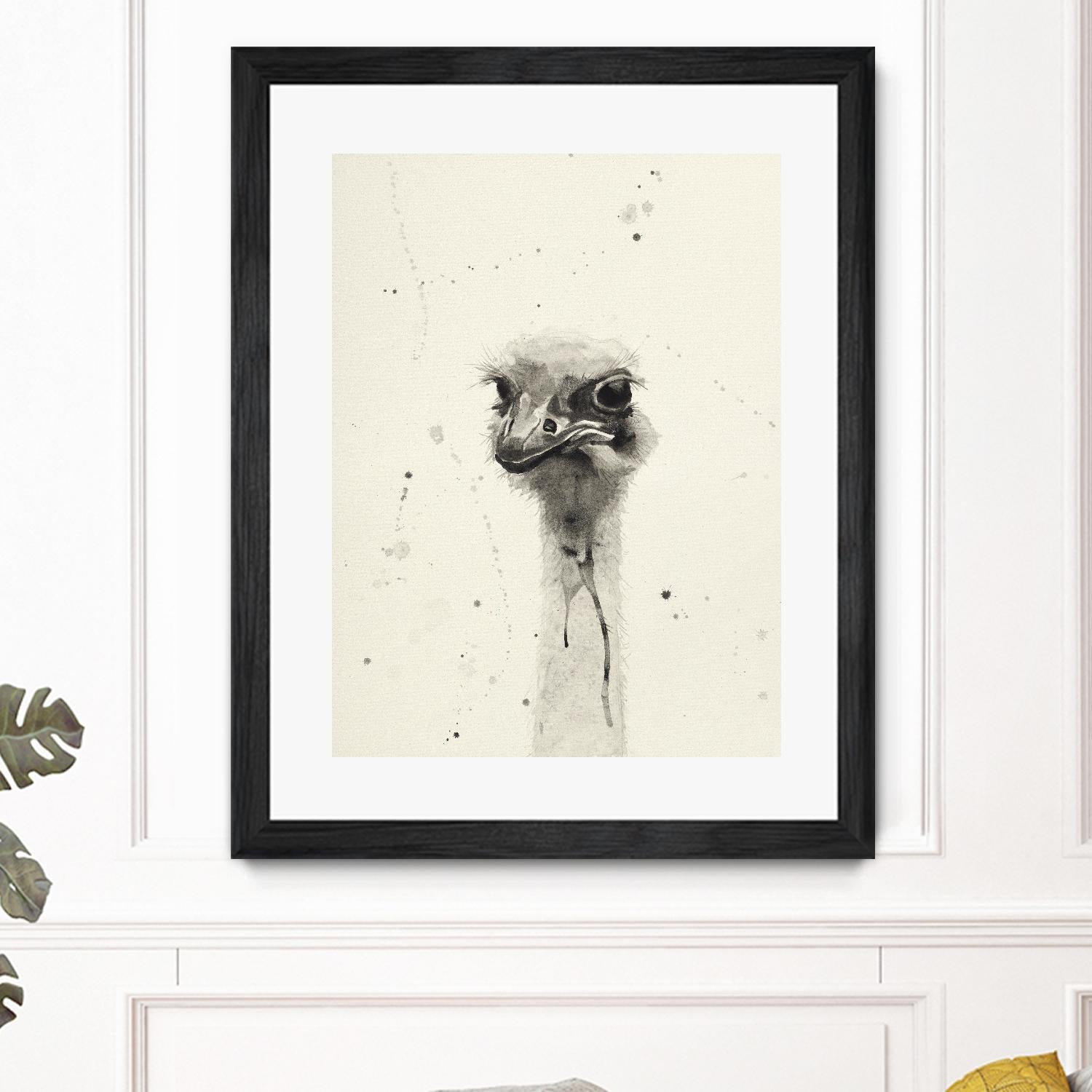 Watercolor Ostrich 2 by Ben Gordon on GIANT ART - beige animals