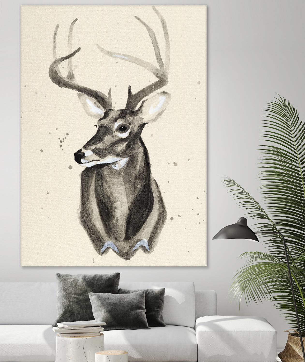 Watercolor Deer Head 3 by Ben Gordon on GIANT ART - beige animals