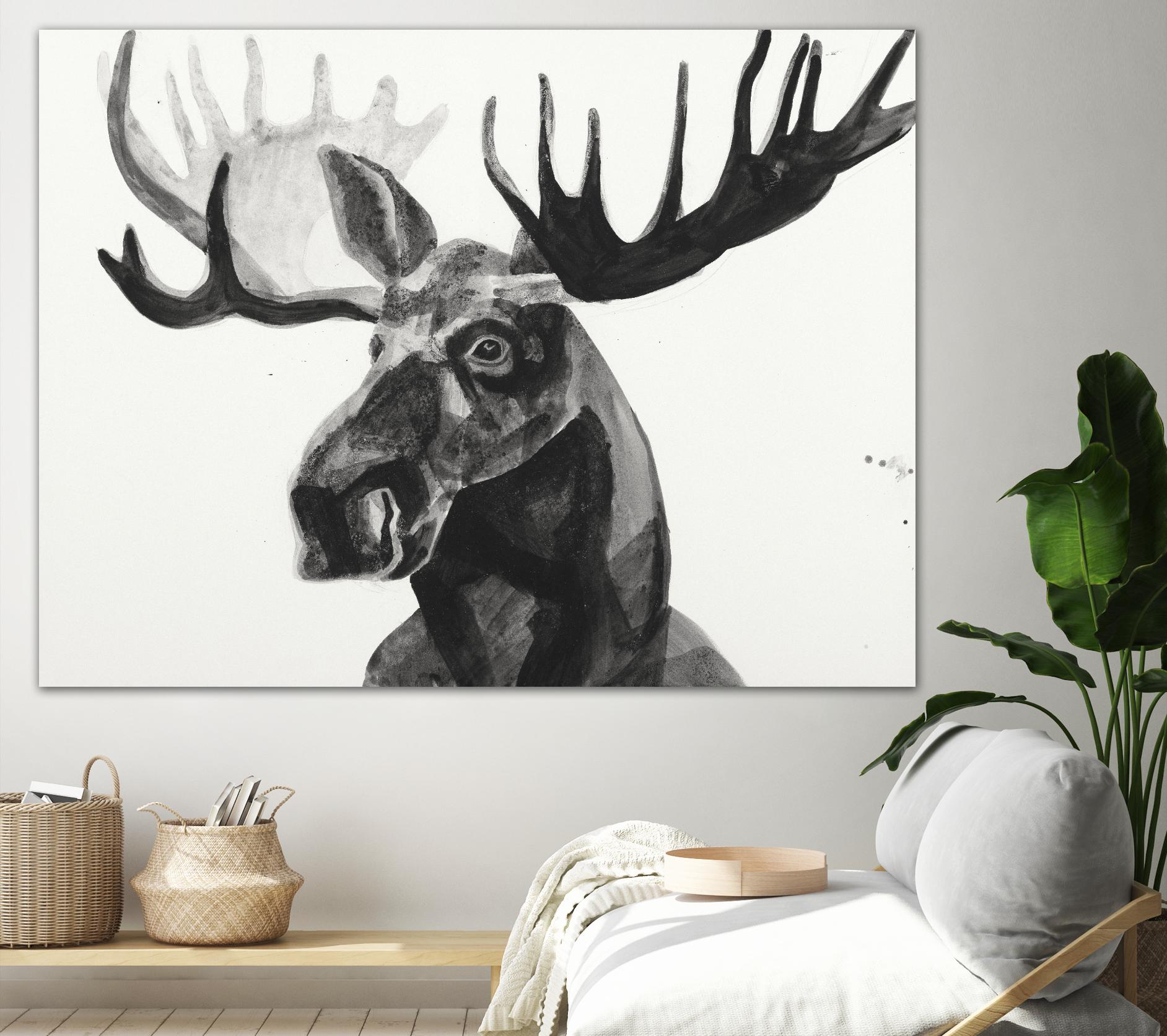 Watercolor Moose by Ben Gordon on GIANT ART - black animals