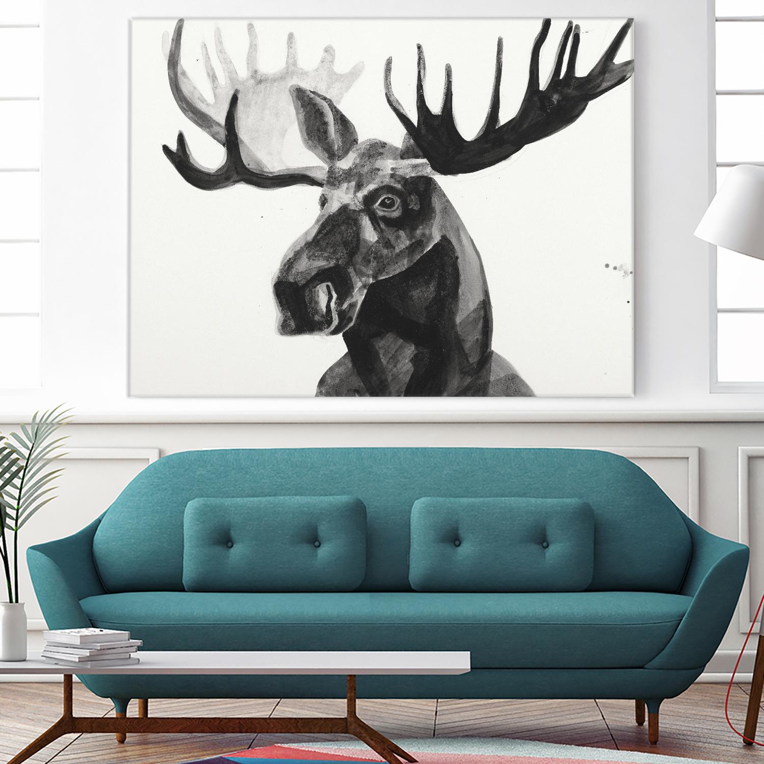 Watercolor Moose by Ben Gordon on GIANT ART - black animals