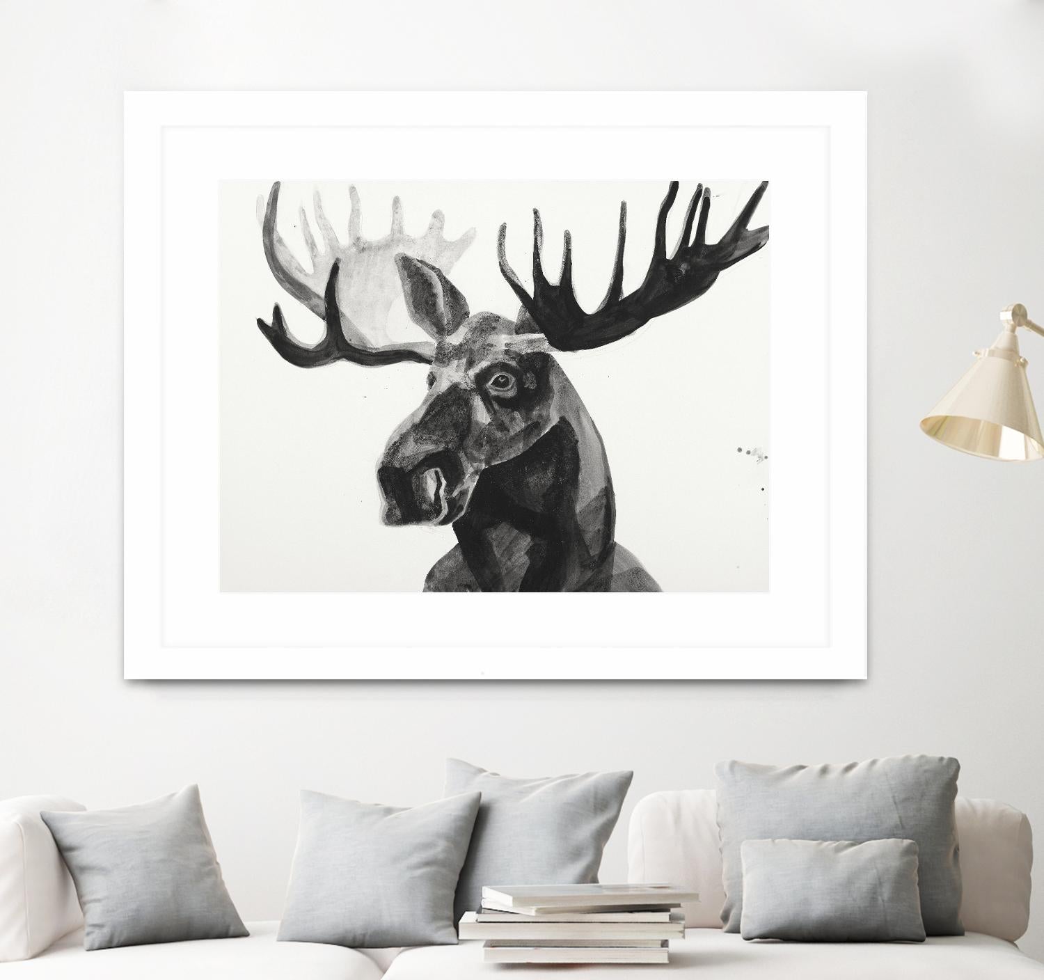 Watercolor Moose by Ben Gordon on GIANT ART - black animals