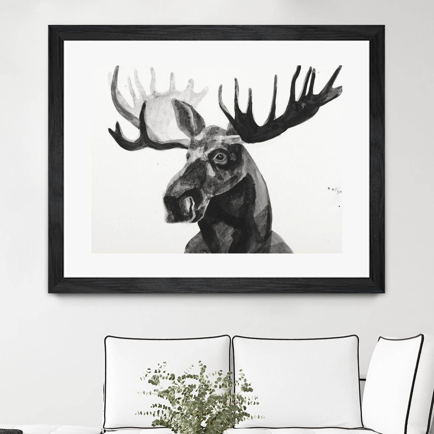 Watercolor Moose by Ben Gordon on GIANT ART - black animals