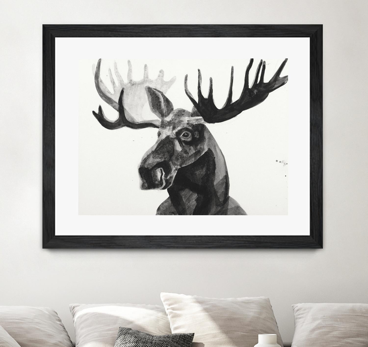 Watercolor Moose by Ben Gordon on GIANT ART - black animals